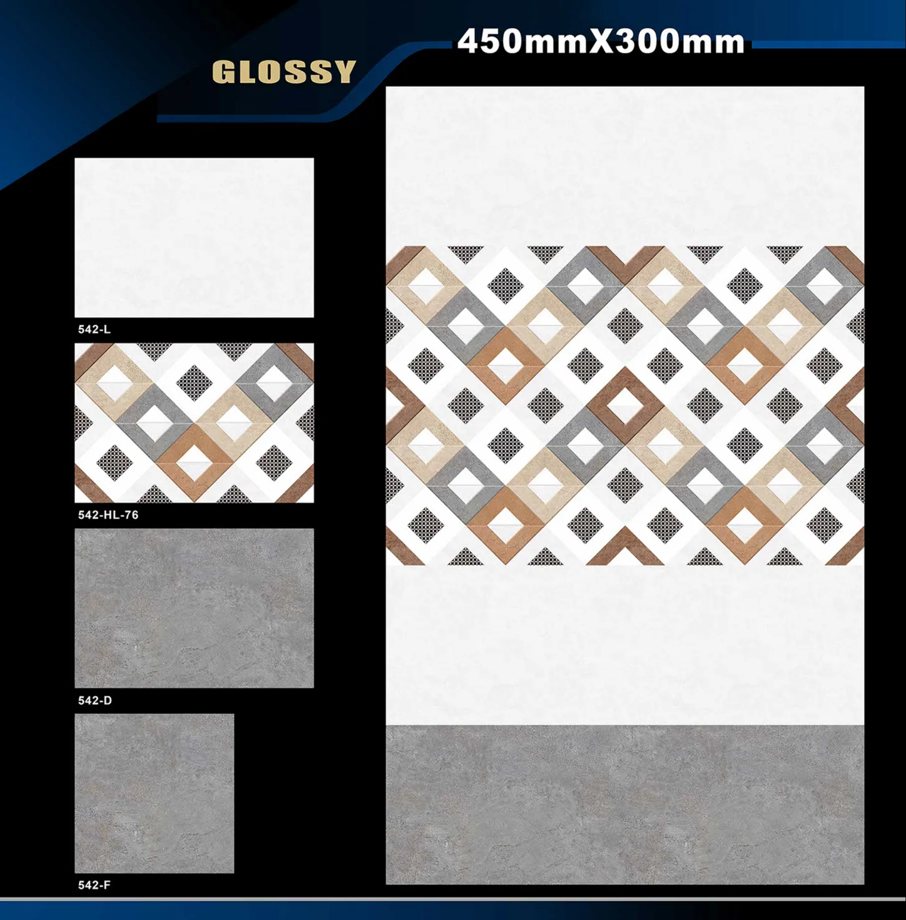 12 X 18 Glossy 527 To 577 - Design 36 - 300x450mm Glossy