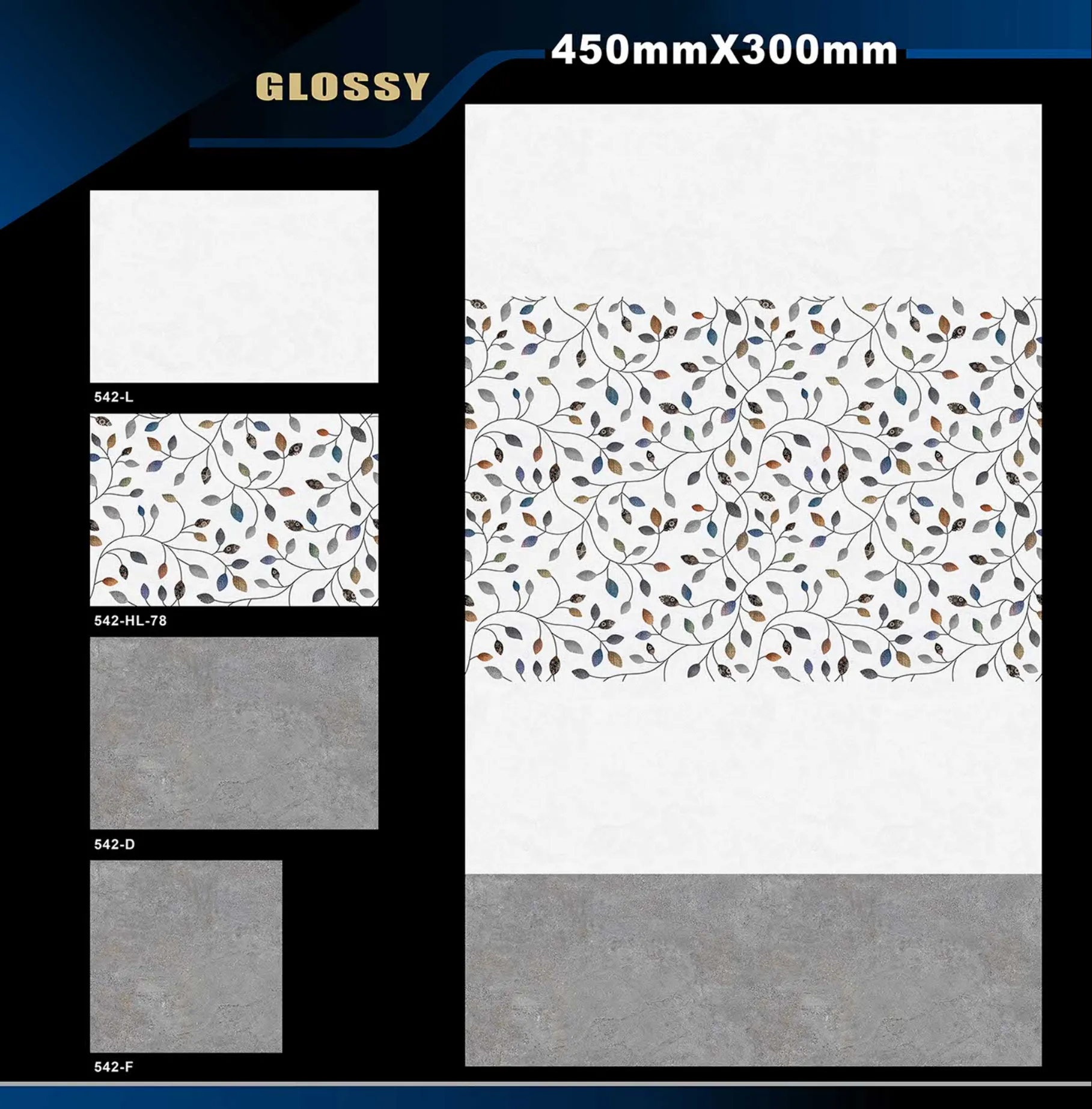 12 X 18 Glossy 527 To 577 - Design 38 - 300x450mm Glossy