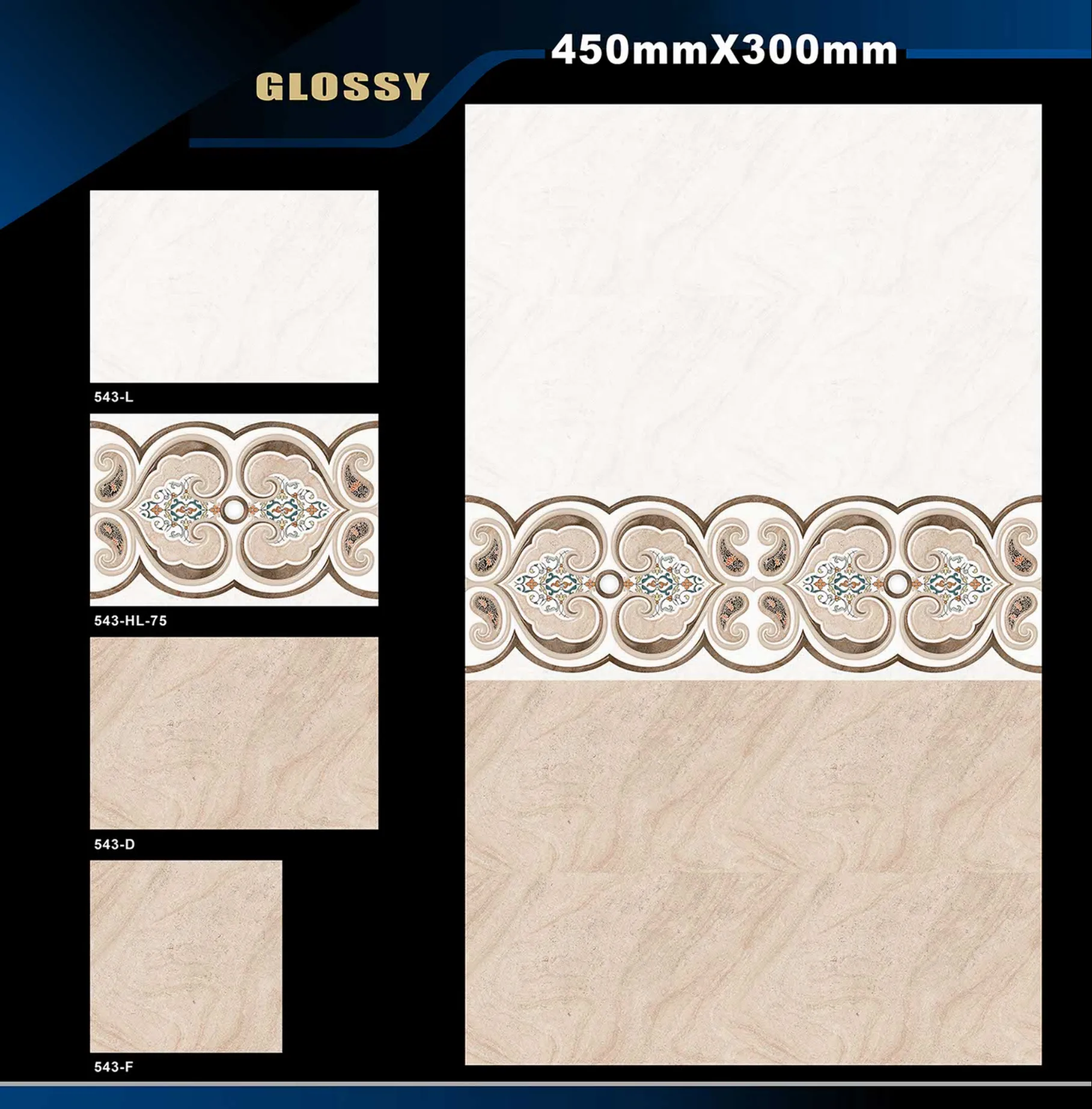 12 X 18 Glossy 527 To 577 - Design 40 - 300x450mm Glossy
