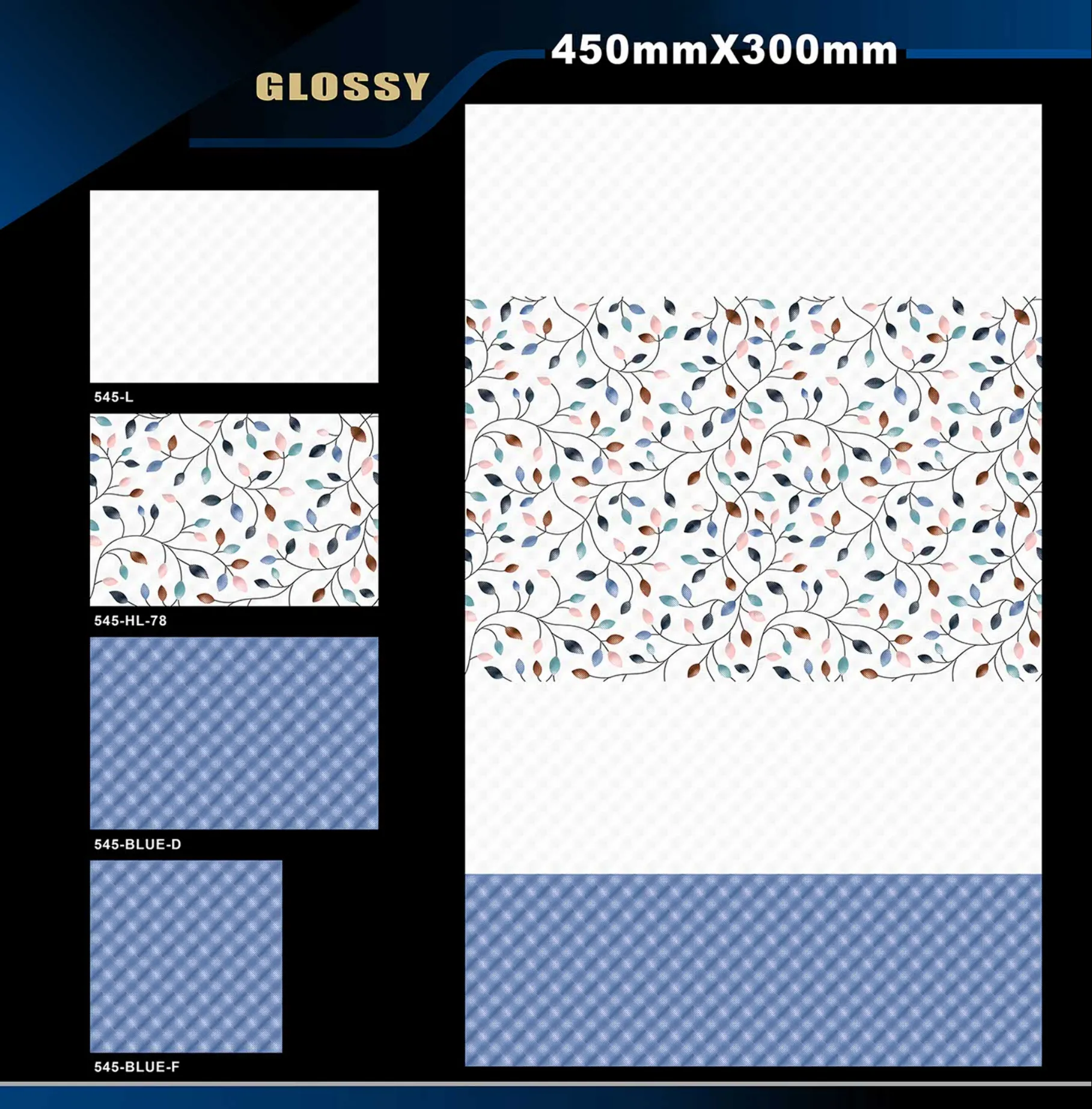 12 X 18 Glossy 527 To 577 - Design 45 - 300x450mm Glossy