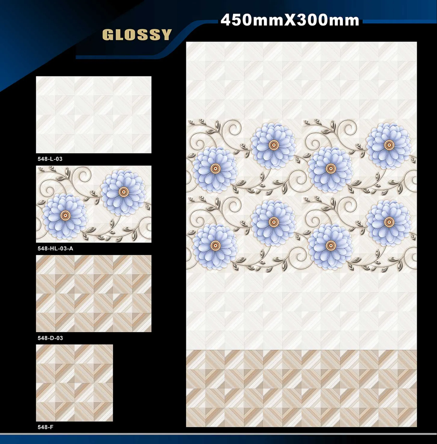 12 X 18 Glossy 527 To 577 - Design 51 - 300x450mm Glossy