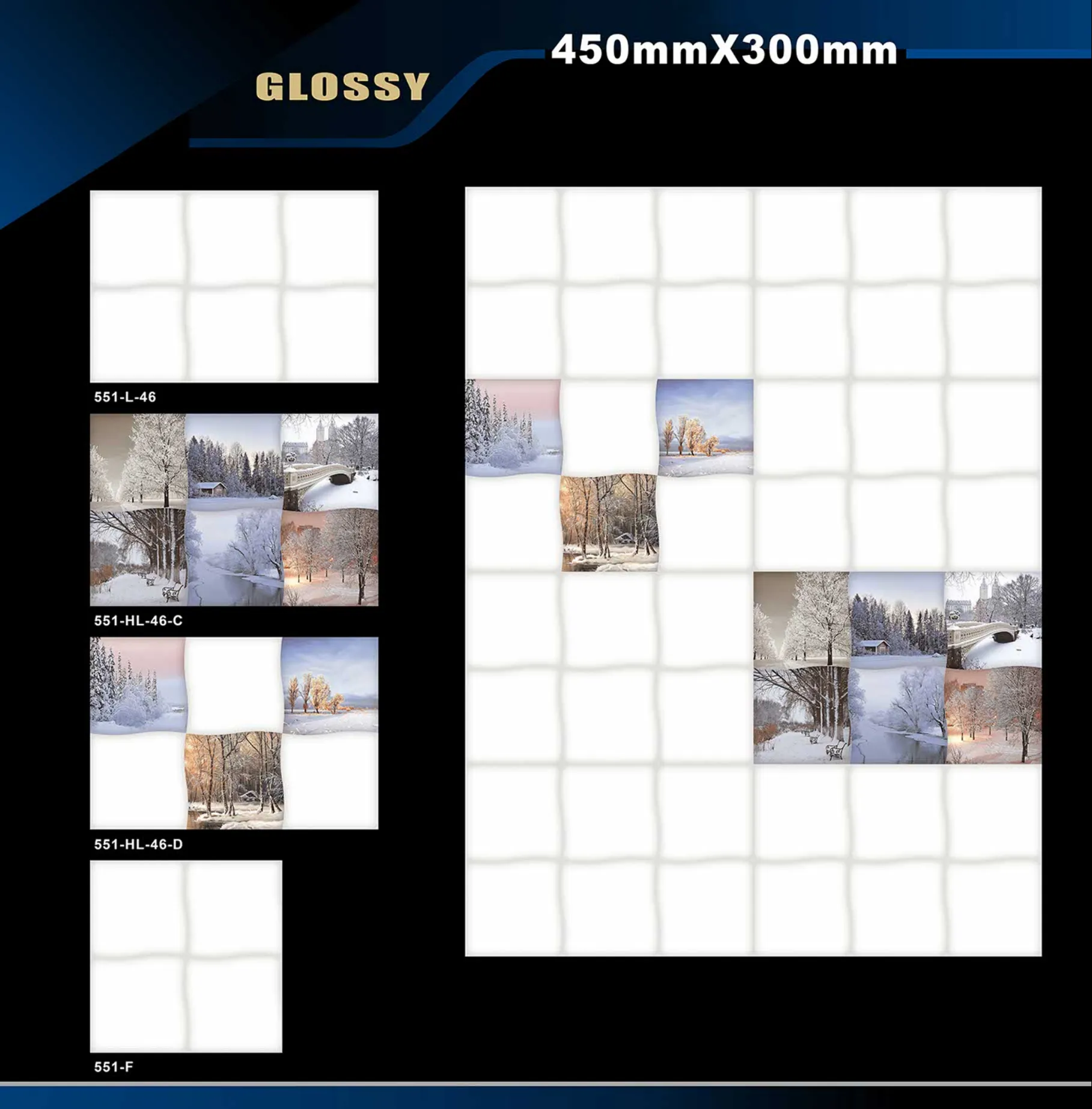 12 X 18 Glossy 527 To 577 - Design 53 - 300x450mm Glossy