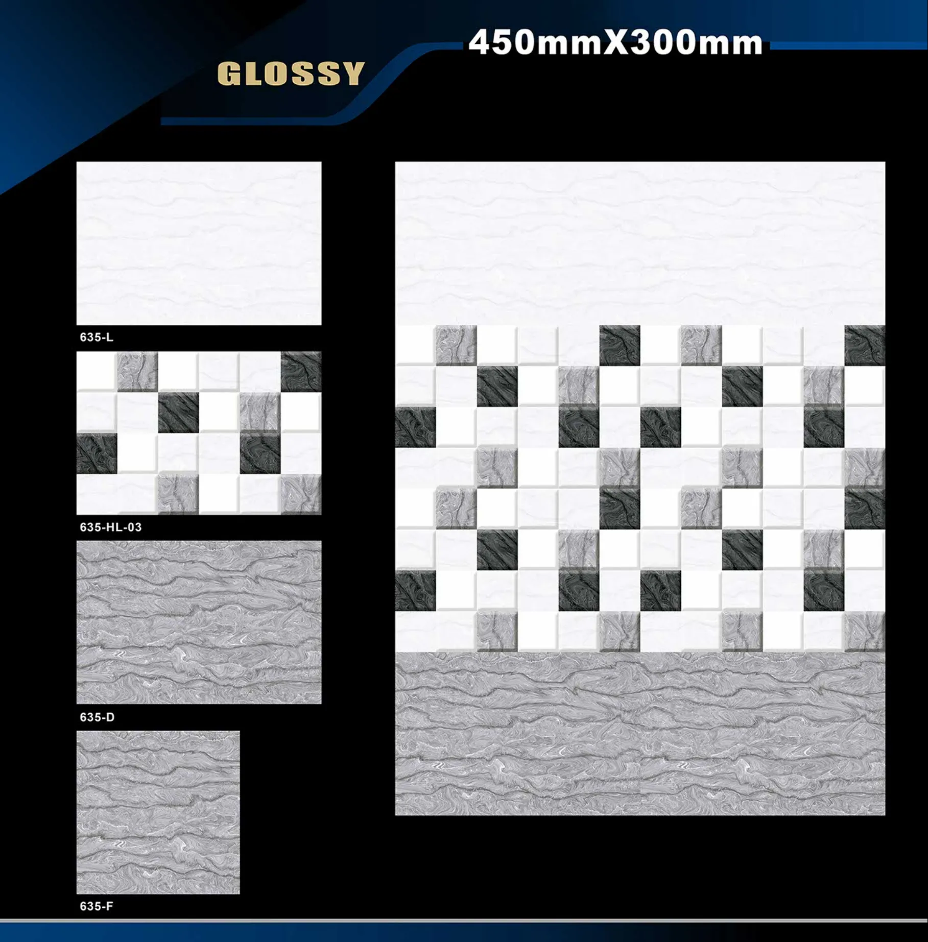 12 X 18 Glossy 578 To 662 - Design 43 - 300x450mm Glossy