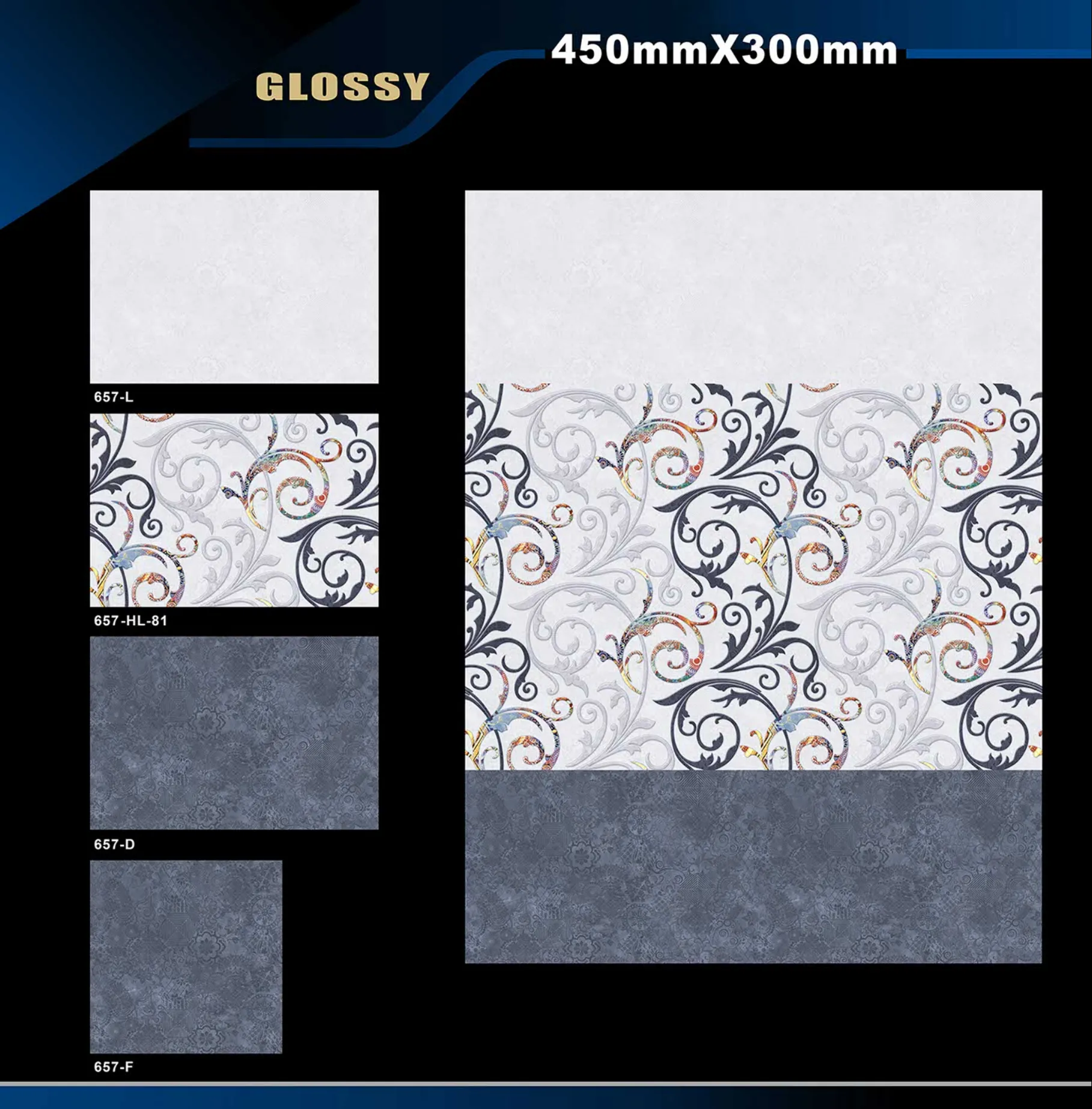 12 X 18 Glossy 578 To 662 - Design 60 - 300x450mm Glossy