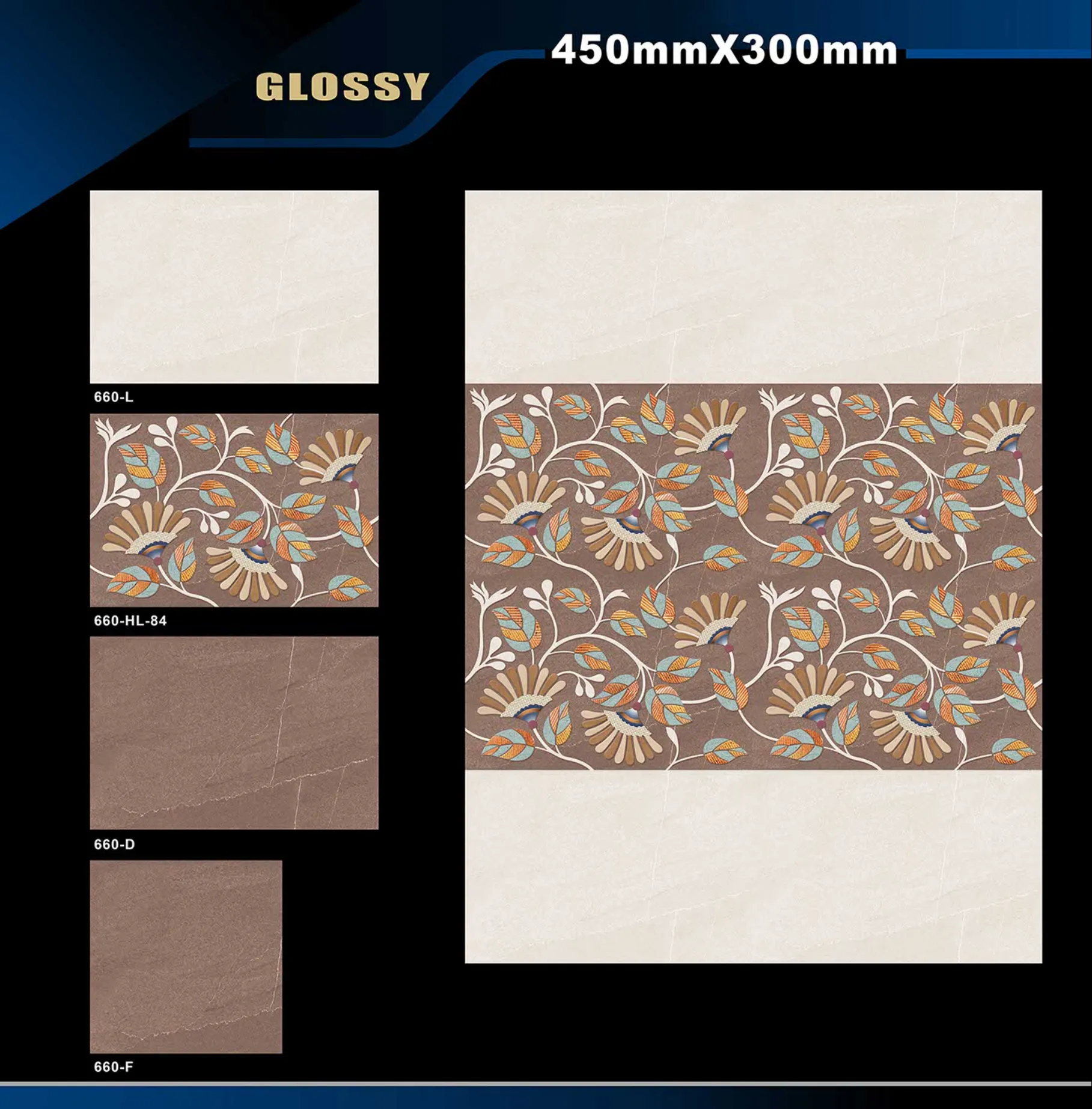 12 X 18 Glossy 578 To 662 - Design 66 - 300x450mm Glossy