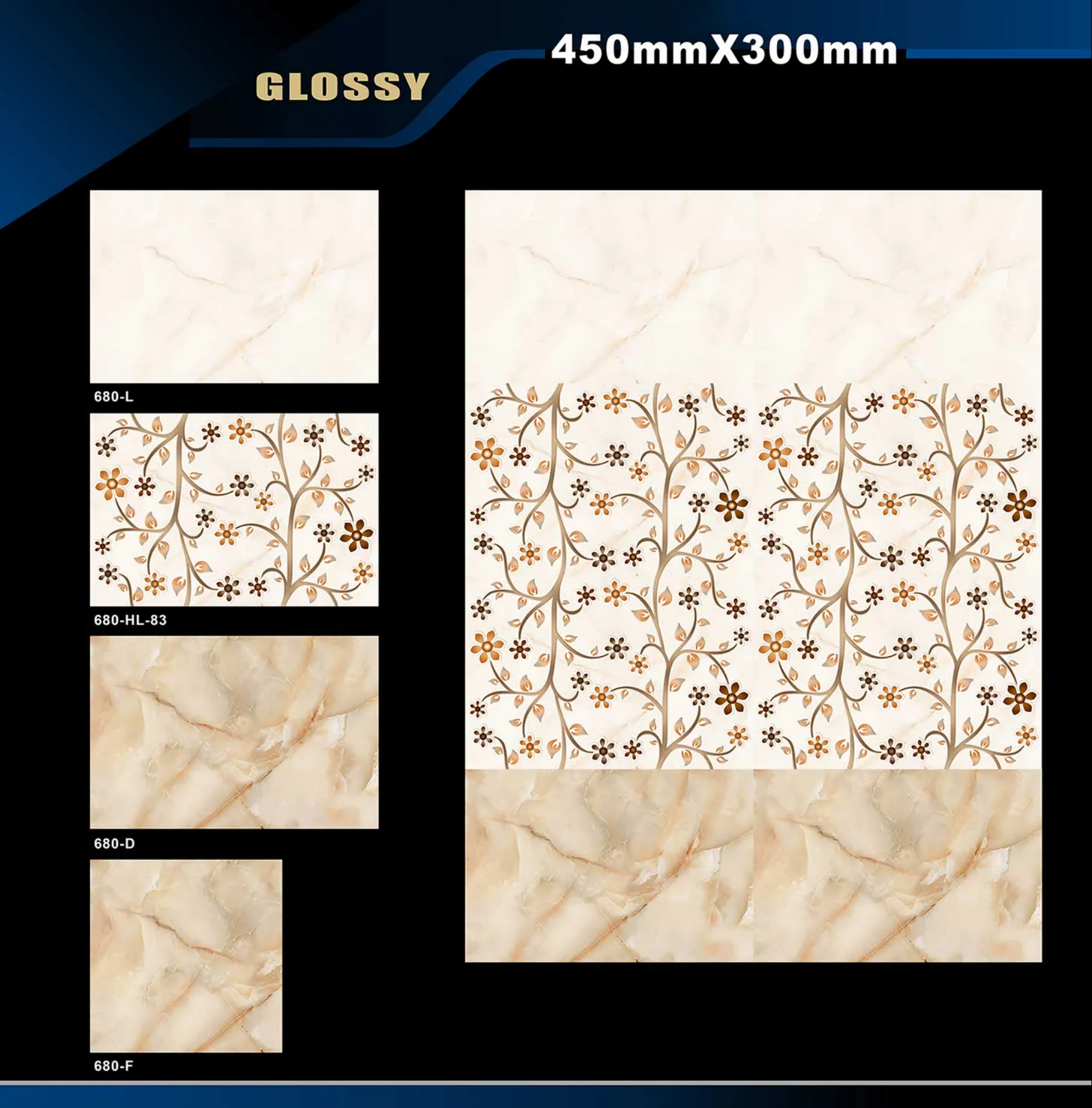 12 X 18 Glossy 663 To 710 - Design 15 - 300x450mm Glossy