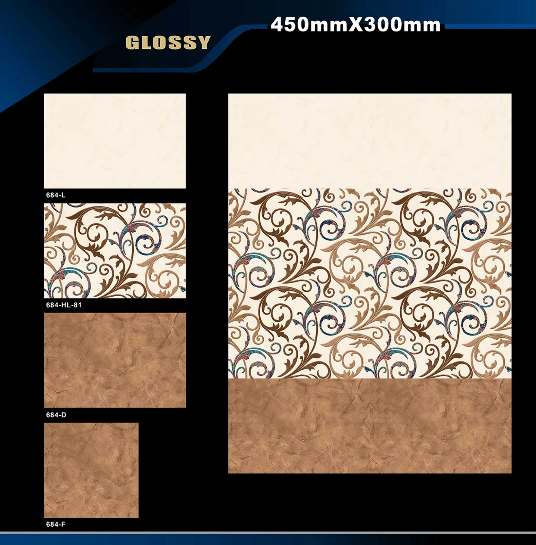 12 X 18 Glossy 663 To 710 - Design 21 - 300x450mm Glossy