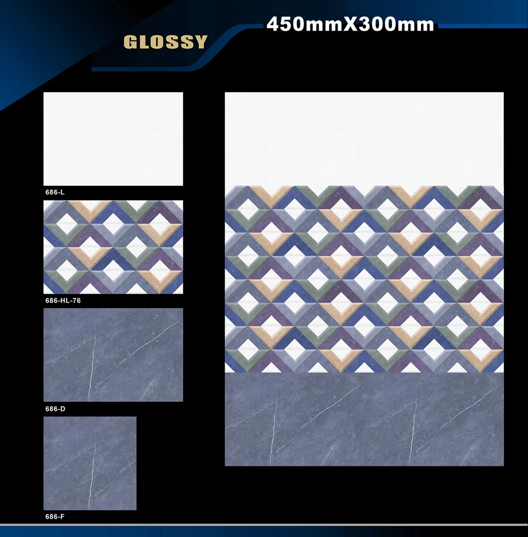 12 X 18 Glossy 663 To 710 - Design 24 - 300x450mm Glossy