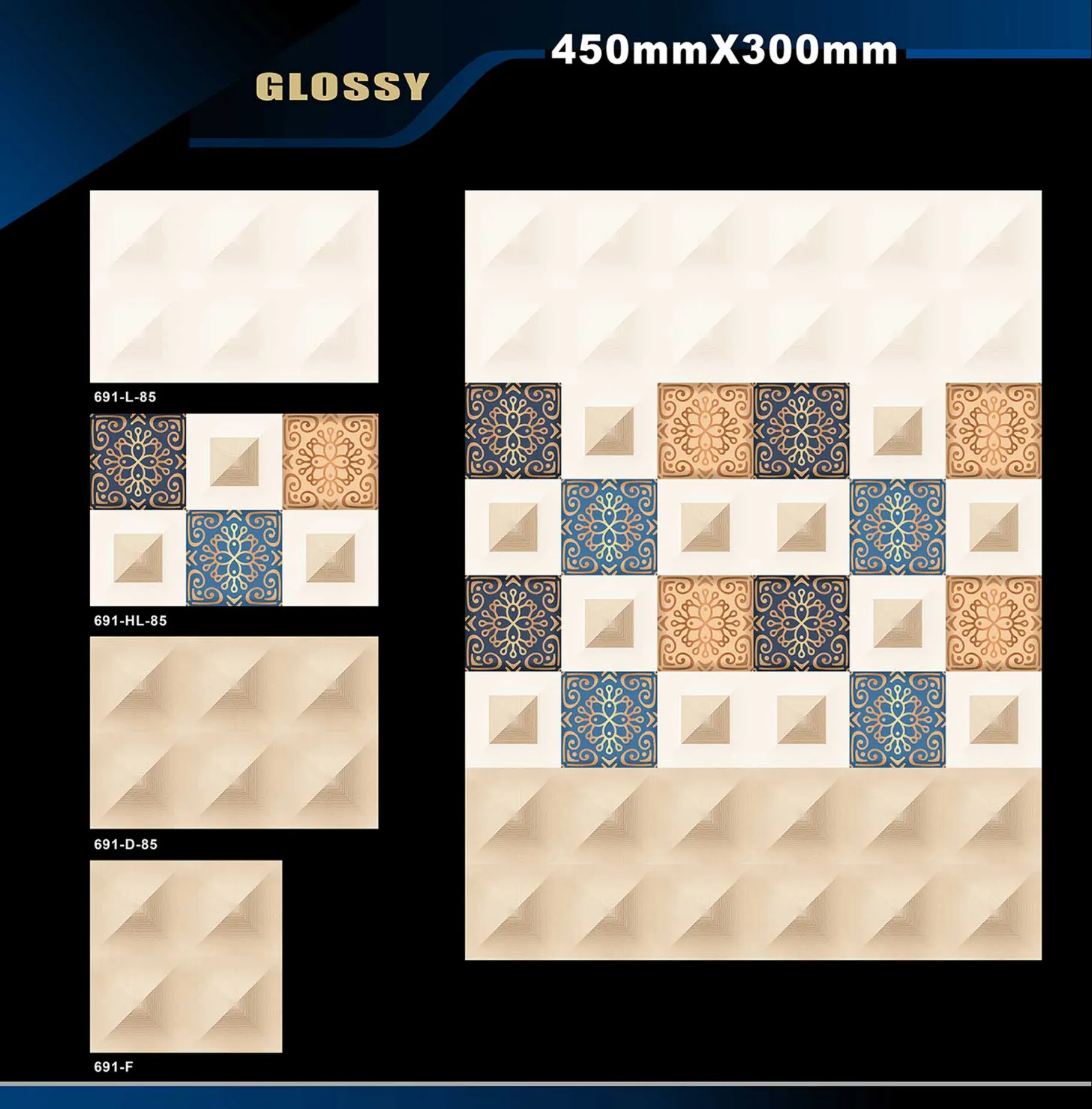 12 X 18 Glossy 663 To 710 - Design 25 - 300x450mm Glossy
