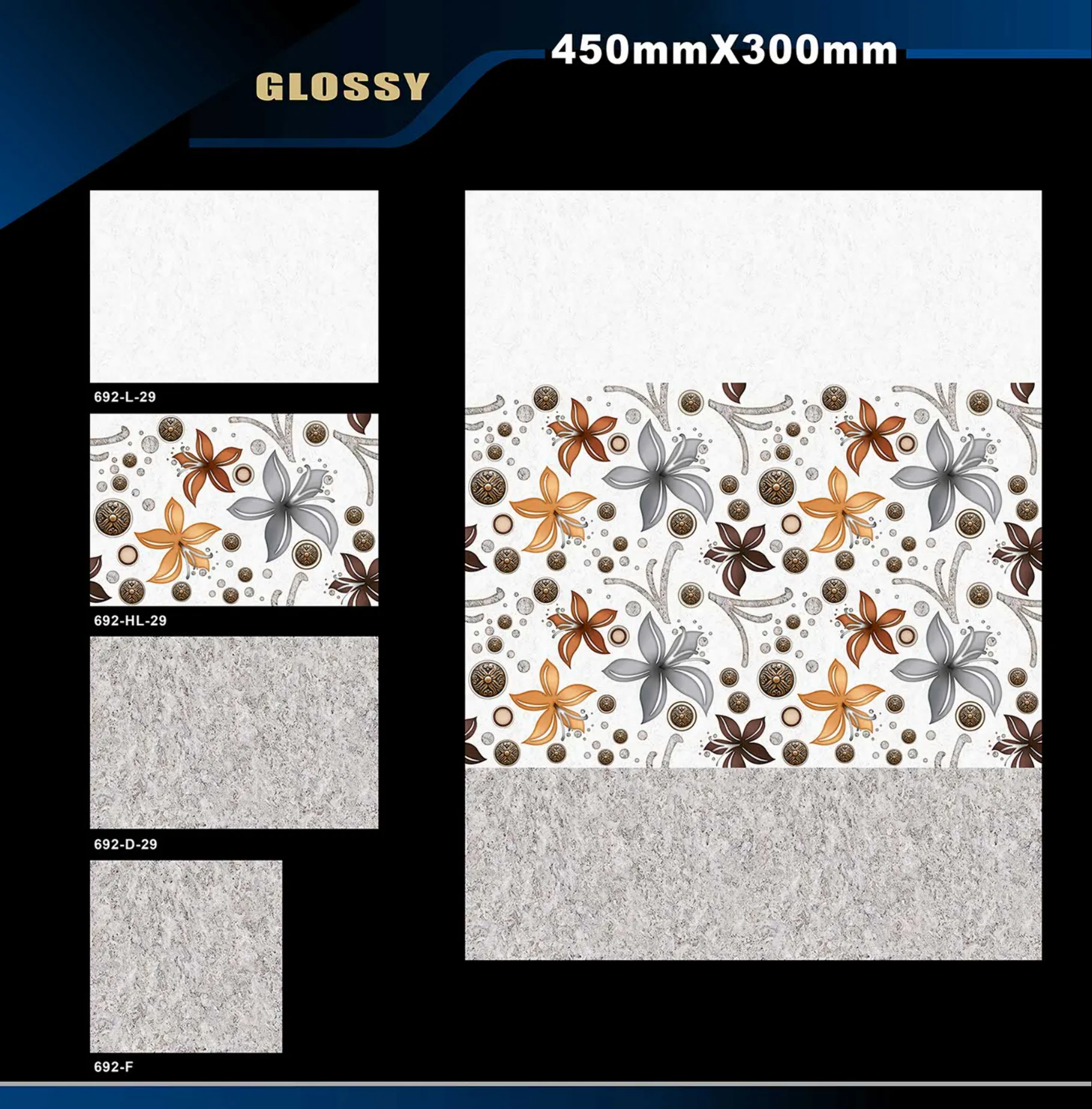 12 X 18 Glossy 663 To 710 - Design 26 - 300x450mm Glossy
