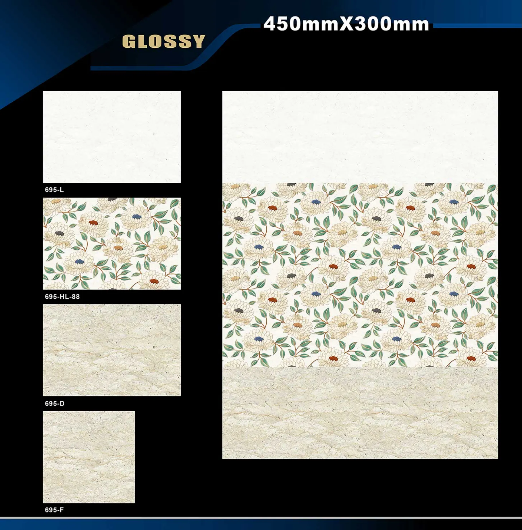 12 X 18 Glossy 663 To 710 - Design 30 - 300x450mm Glossy