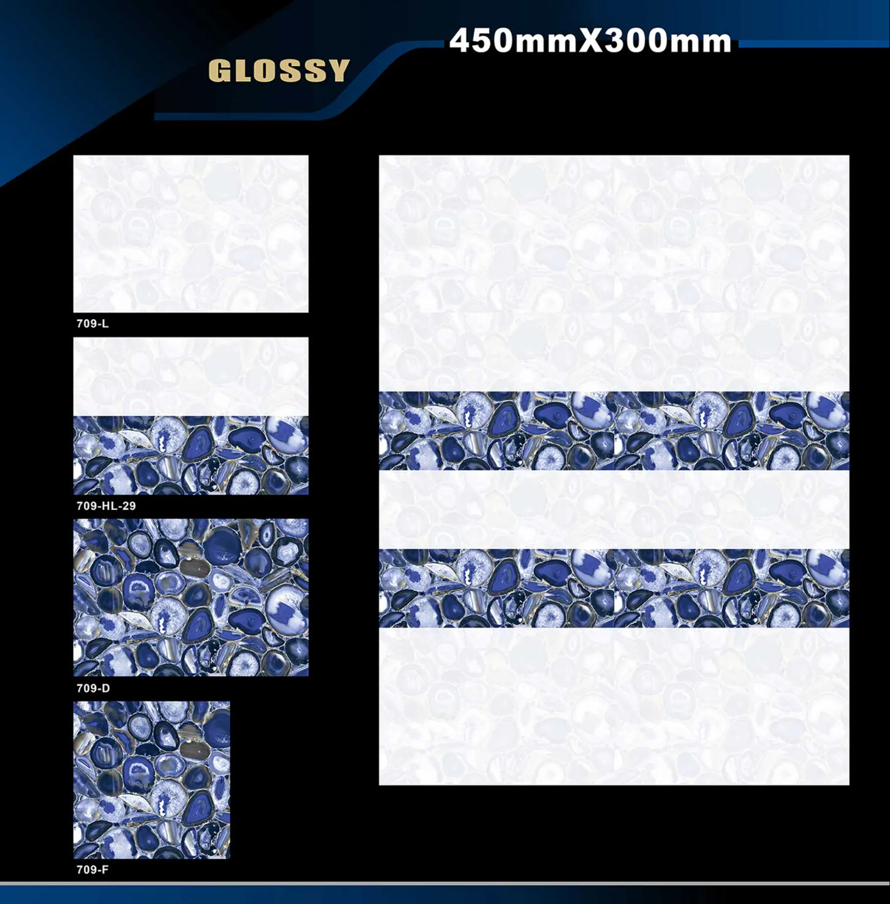12 X 18 Glossy 663 To 710 - Design 65 - 300x450mm Glossy