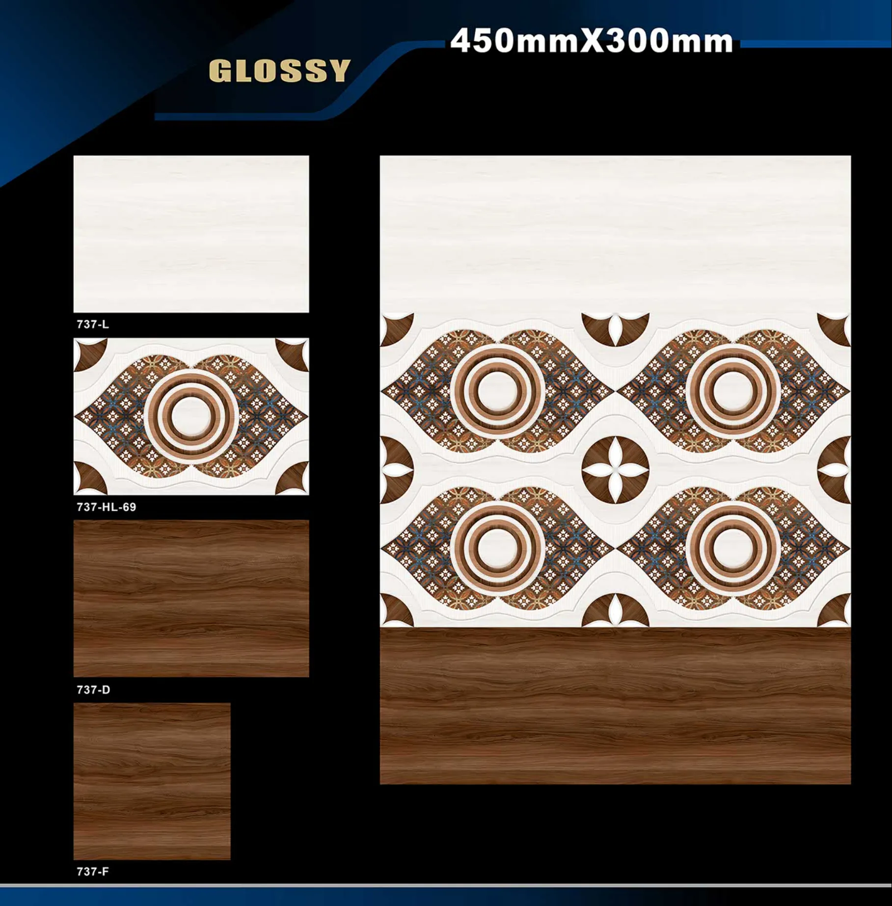 12 X 18 Glossy 711 To 764 - Design 45 - 300x450mm Glossy