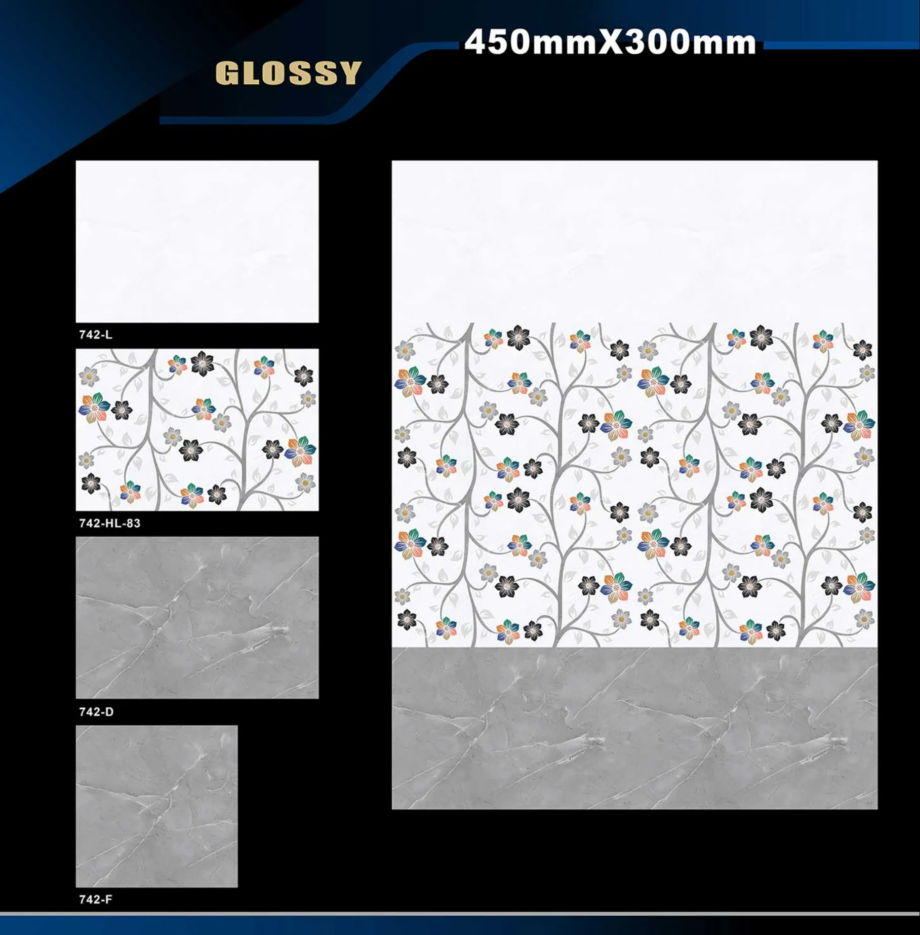12 X 18 Glossy 711 To 764 - Design 50 - 300x450mm Glossy