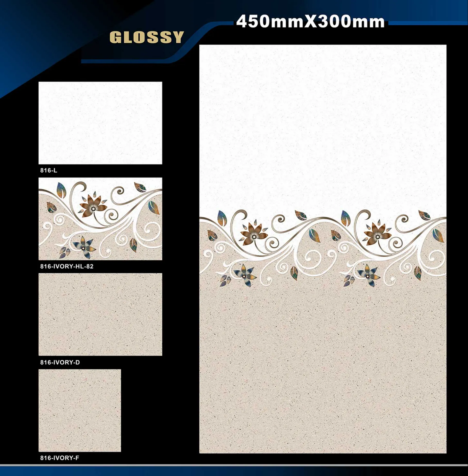 12 X 18 Glossy 765 To 828 - Design 60 - 300x450mm Glossy