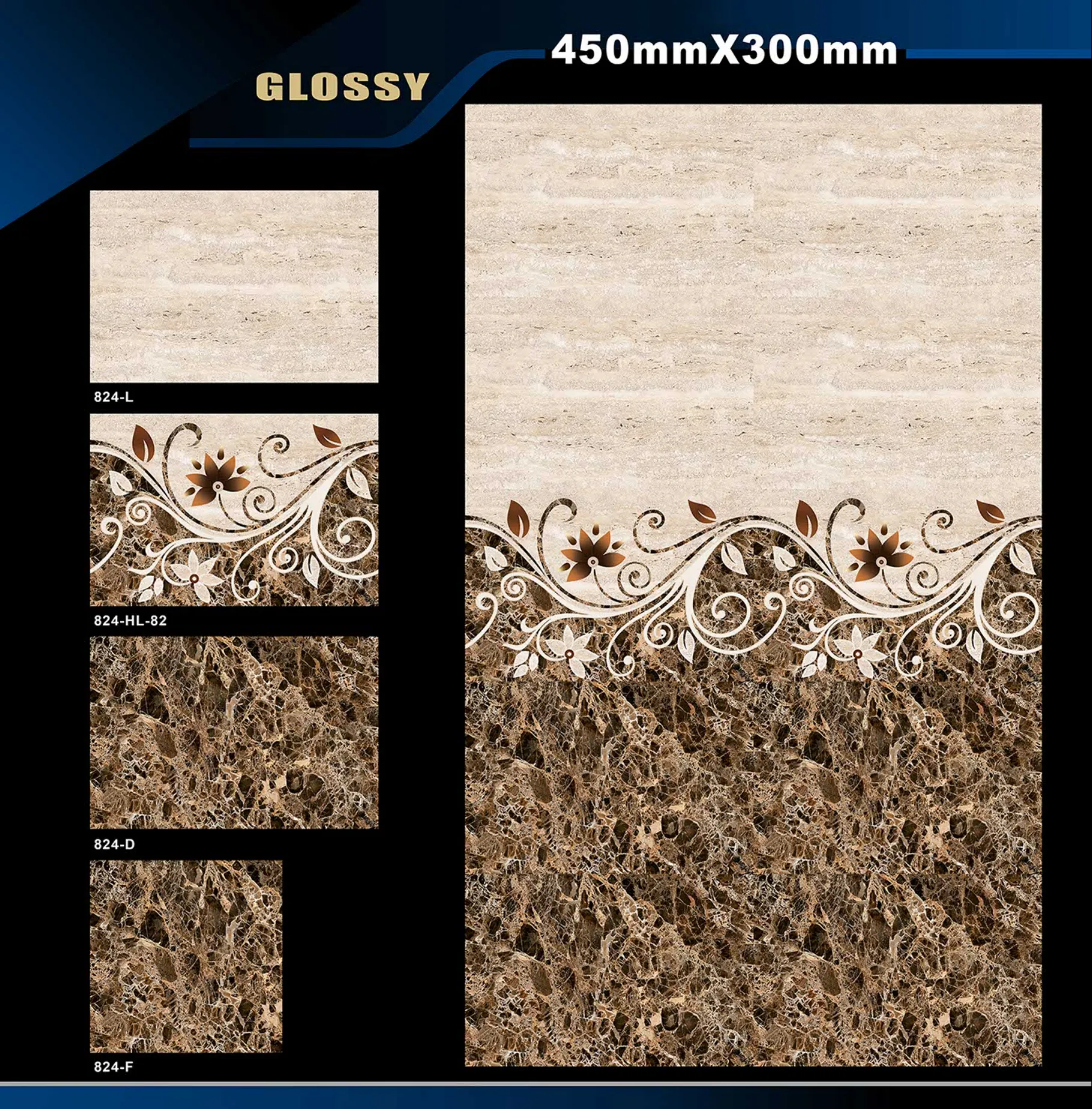 12 X 18 Glossy 765 To 828 - Design 66 - 300x450mm Glossy