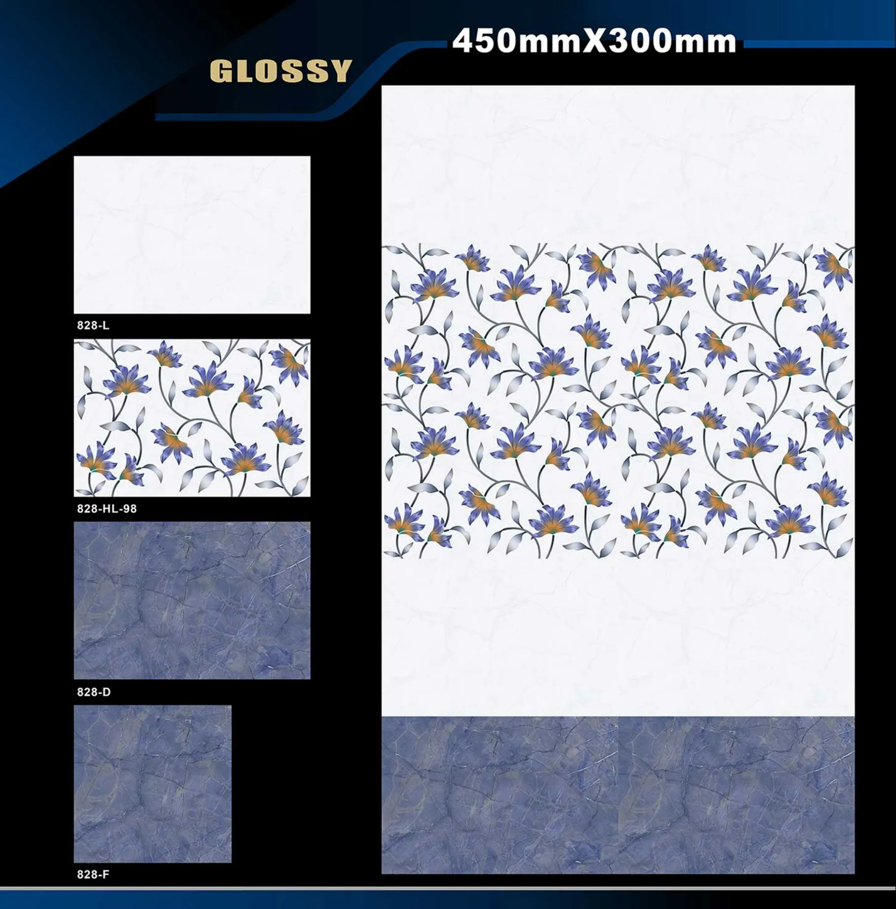 12 X 18 Glossy 765 To 828 - Design 70 - 300x450mm Glossy