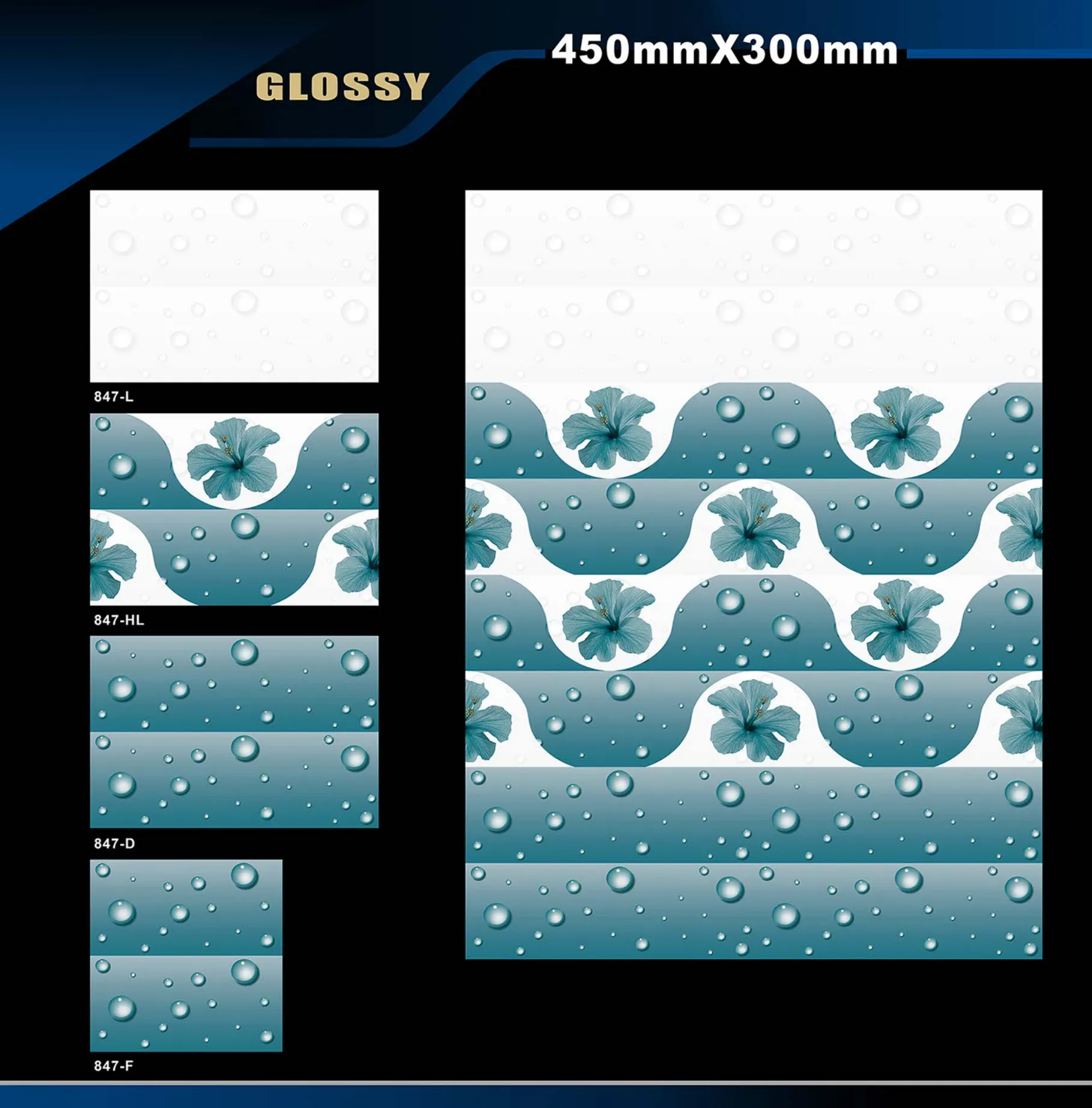 12 X 18 Glossy 829 To 898 - Design 15 - 300x450mm Glossy
