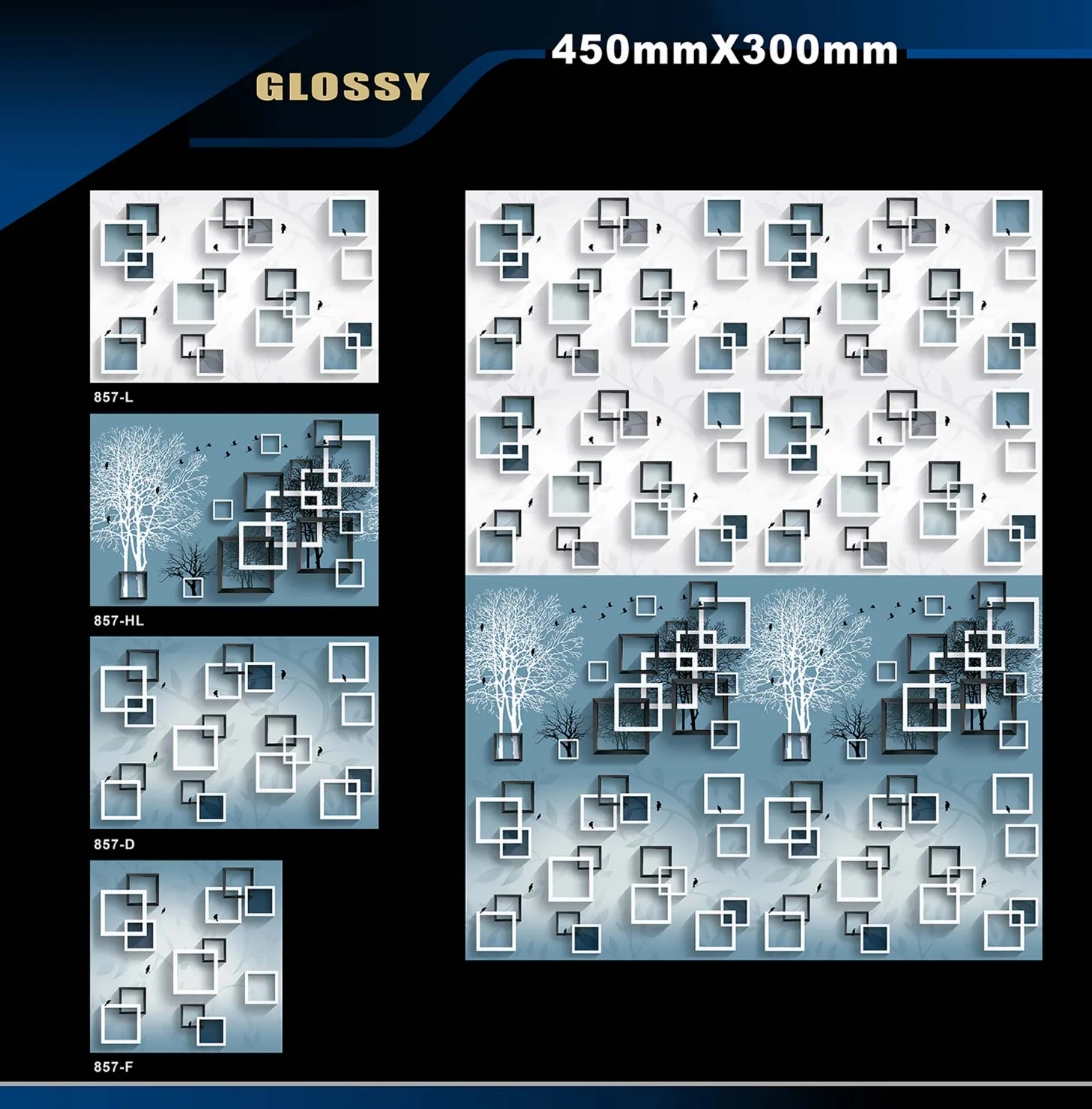 12 X 18 Glossy 829 To 898 - Design 23 - 300x450mm Glossy