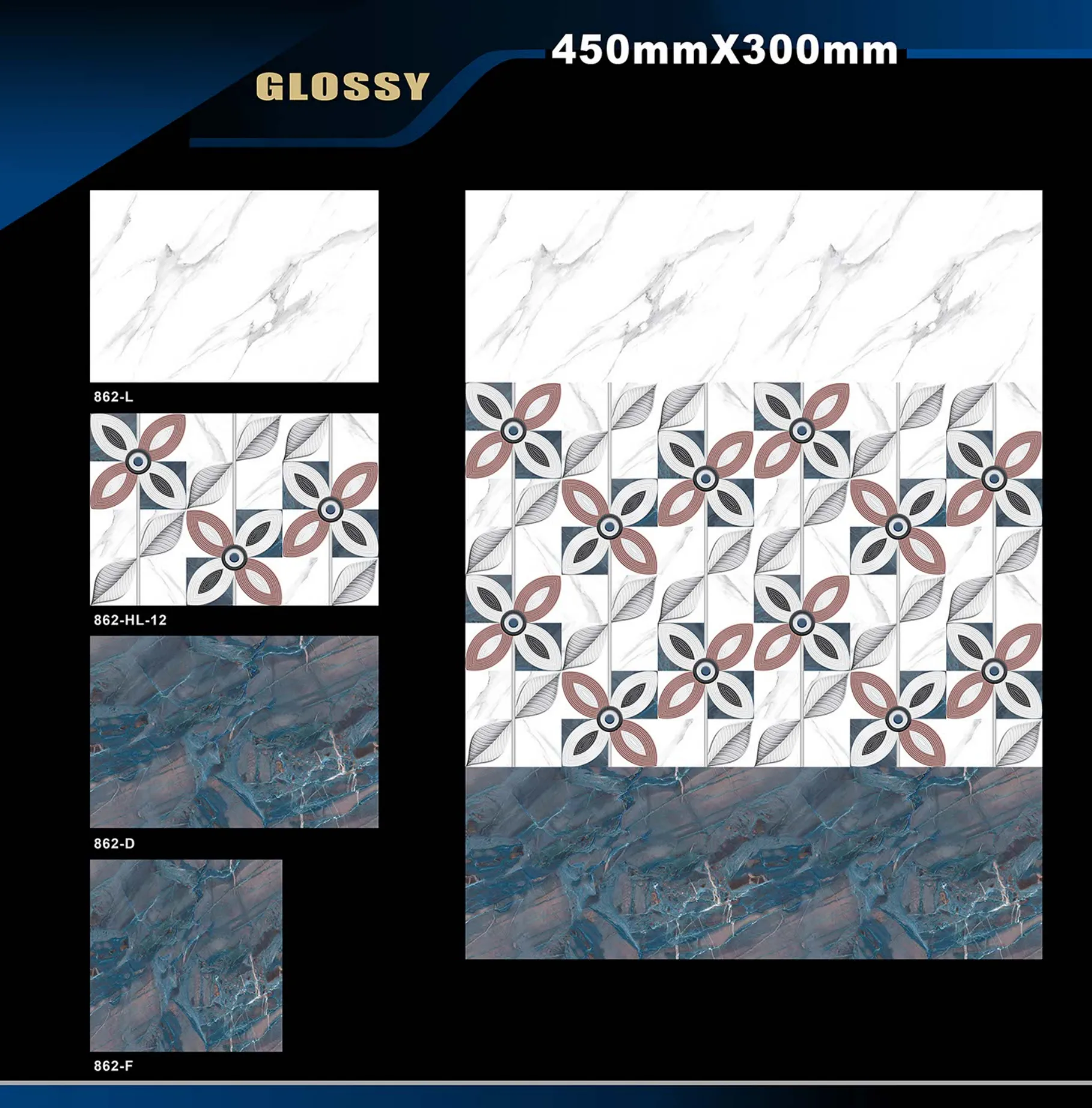 12 X 18 Glossy 829 To 898 - Design 37 - 300x450mm Glossy