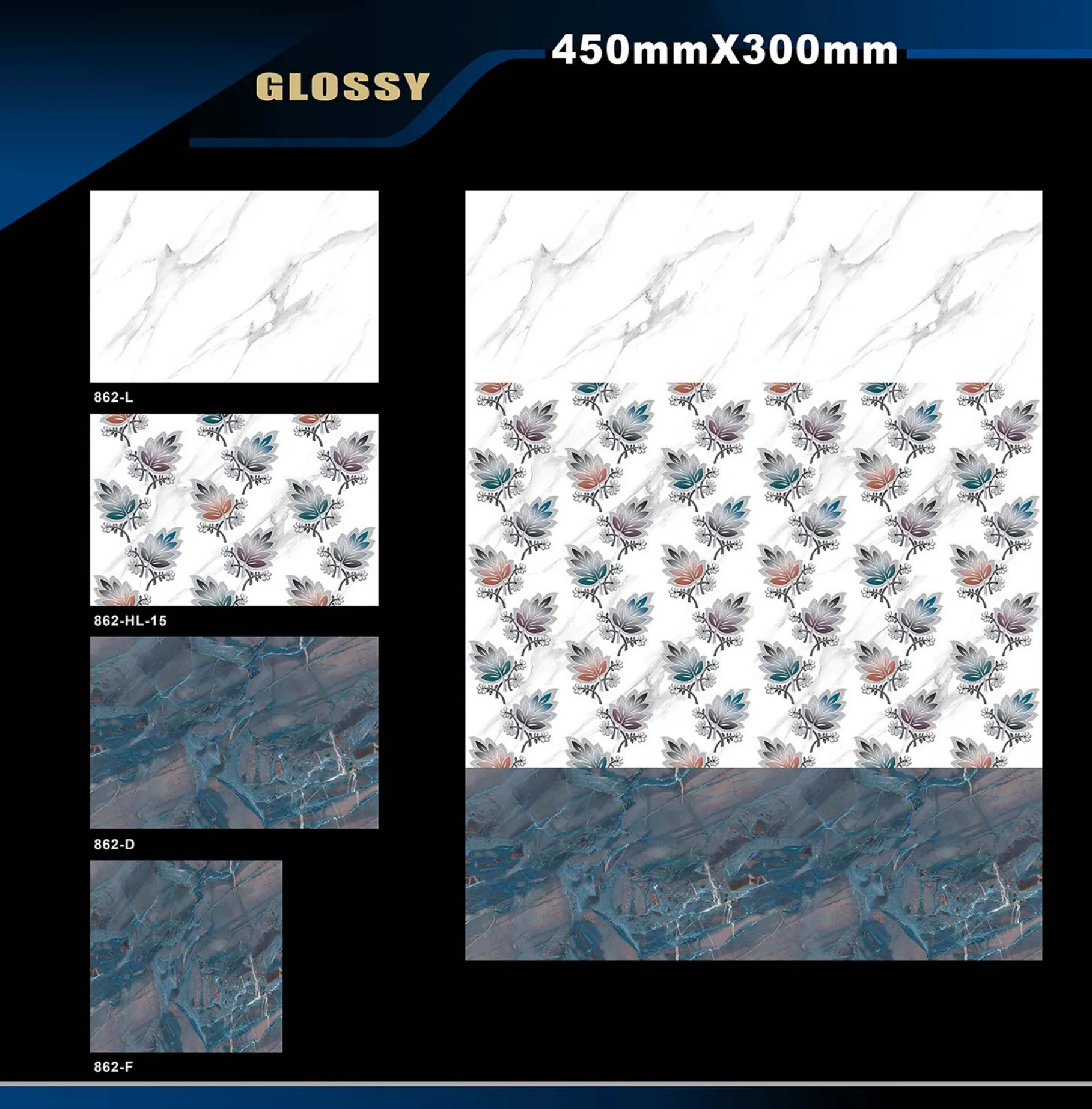 12 X 18 Glossy 829 To 898 - Design 38 - 300x450mm Glossy