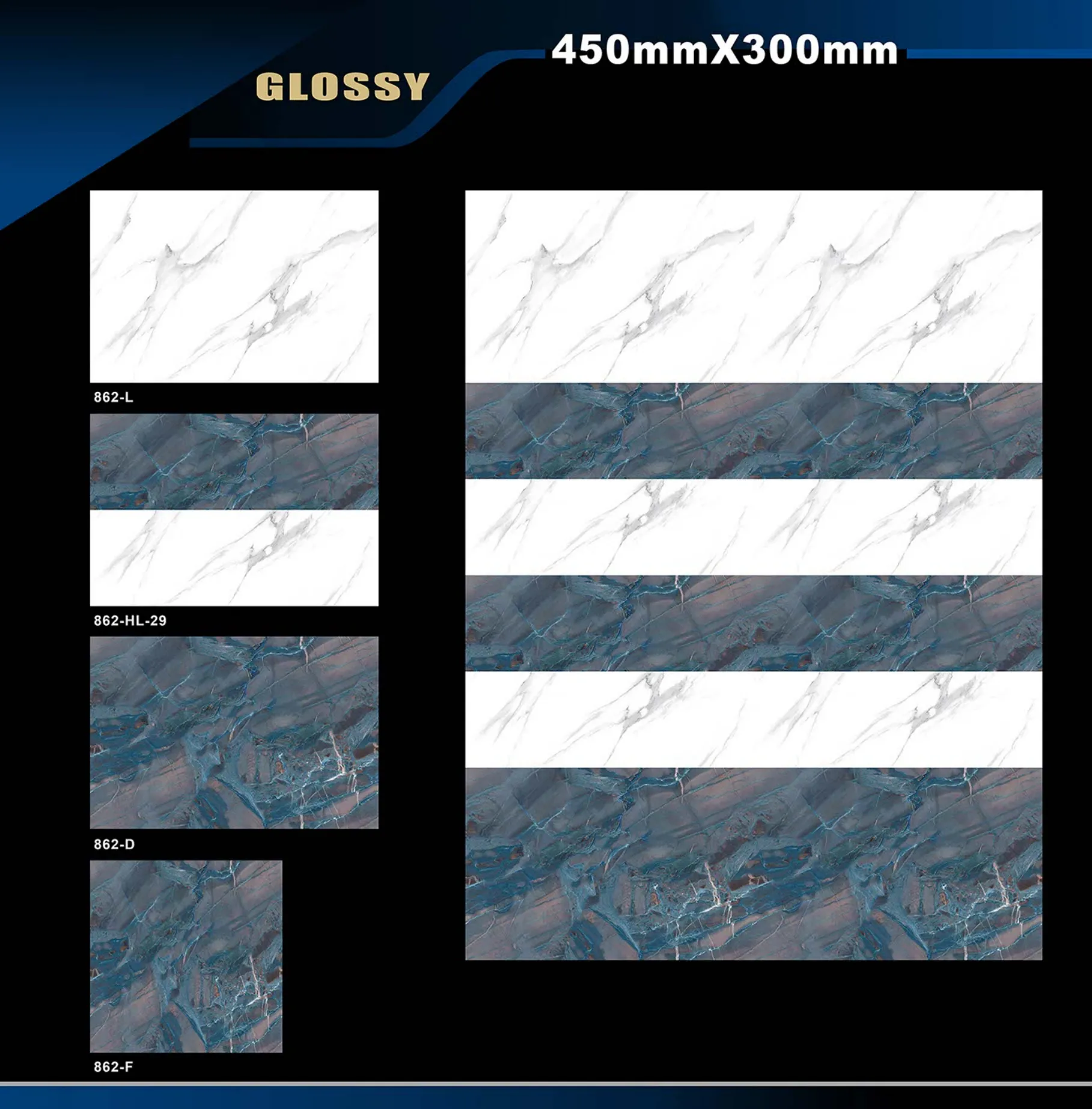 12 X 18 Glossy 829 To 898 - Design 40 - 300x450mm Glossy