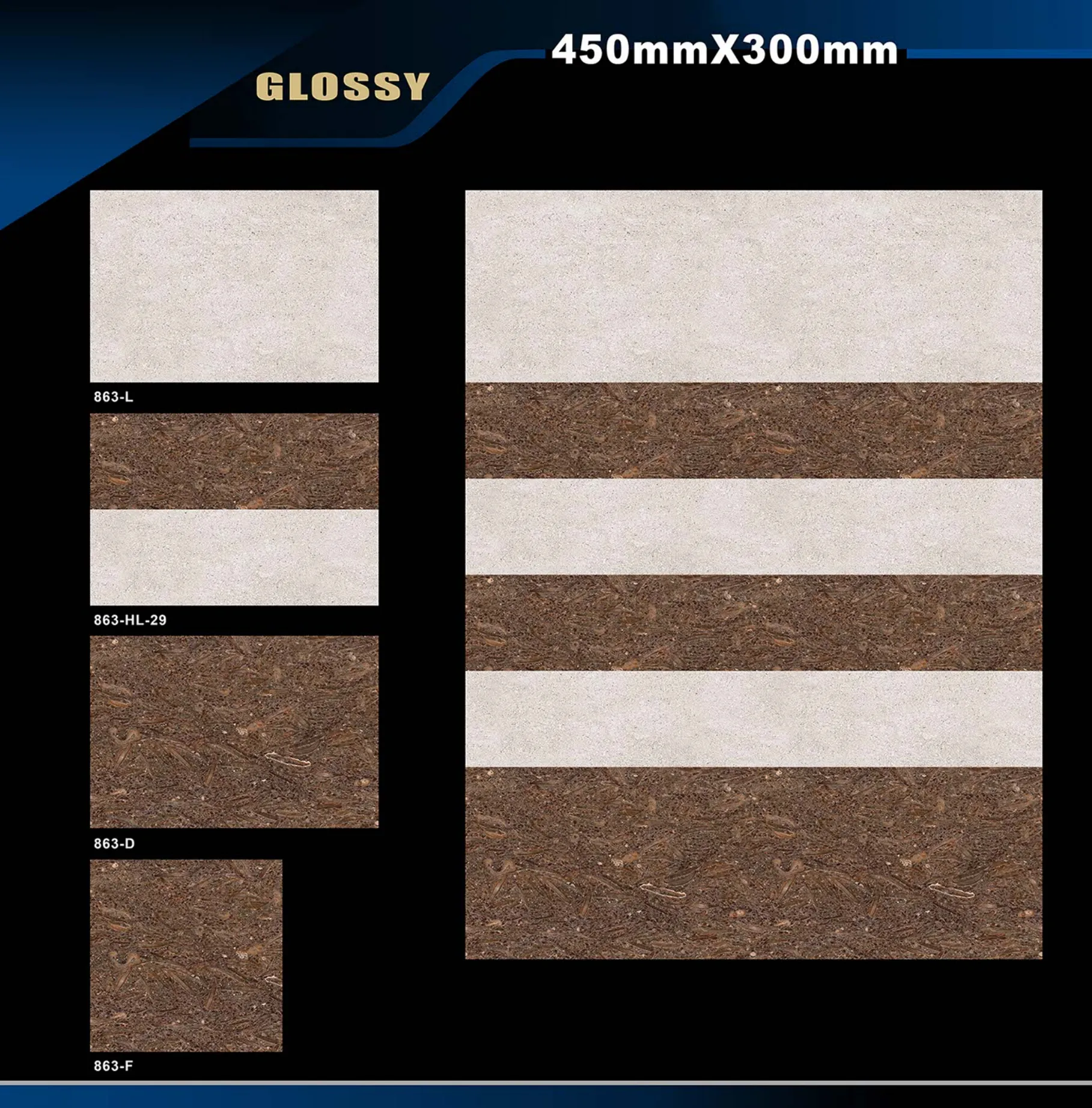 12 X 18 Glossy 829 To 898 - Design 45 - 300x450mm Glossy