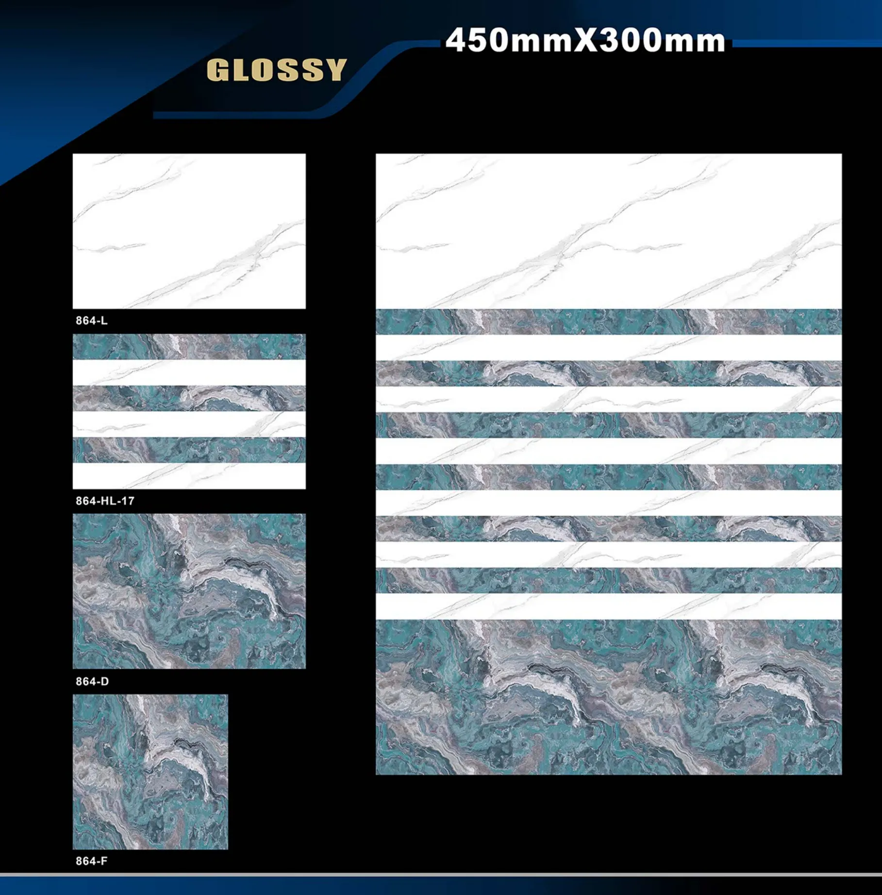 12 X 18 Glossy 829 To 898 - Design 48 - 300x450mm Glossy