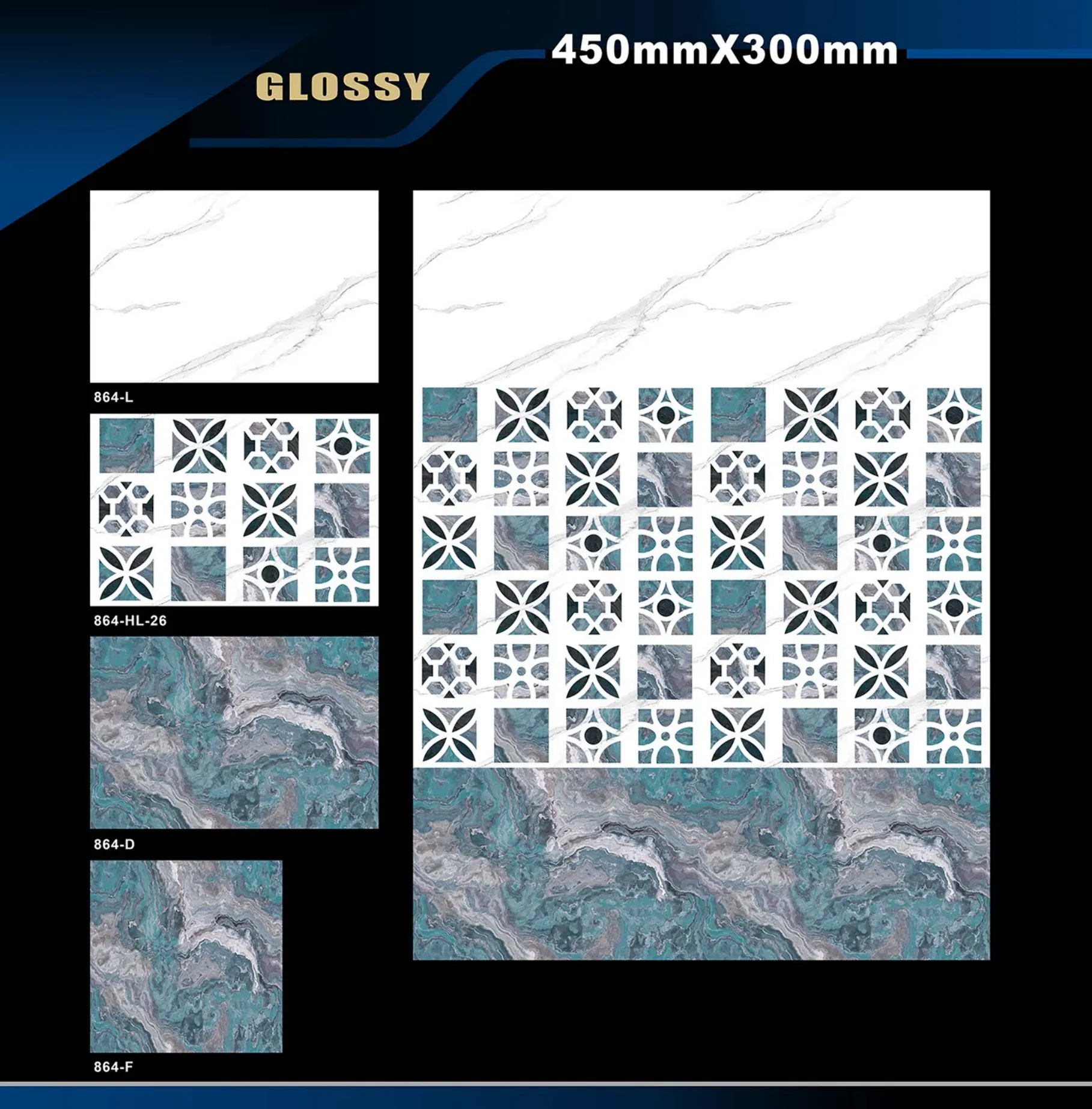 12 X 18 Glossy 829 To 898 - Design 49 - 300x450mm Glossy