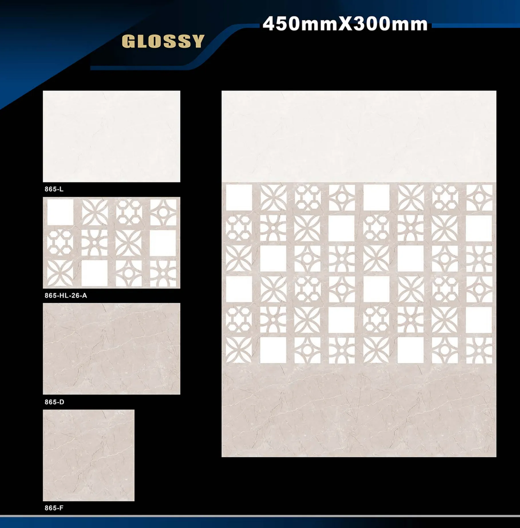 12 X 18 Glossy 829 To 898 - Design 52 - 300x450mm Glossy