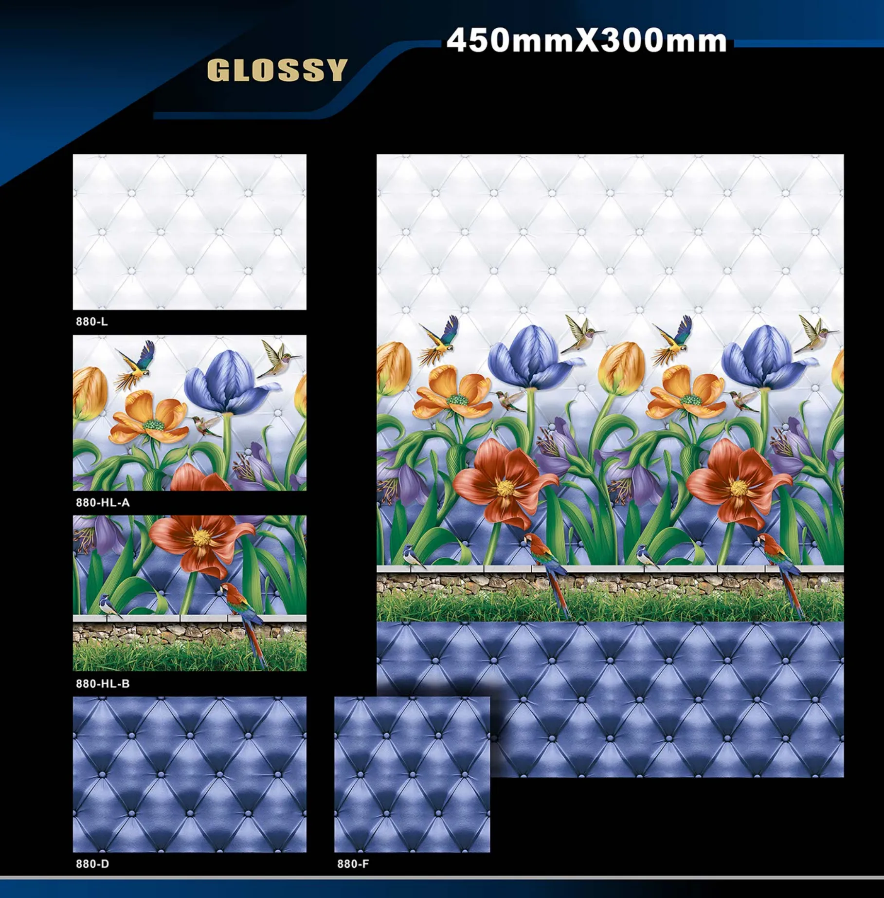 12 X 18 Glossy 829 To 898 - Design 60 - 300x450mm Glossy