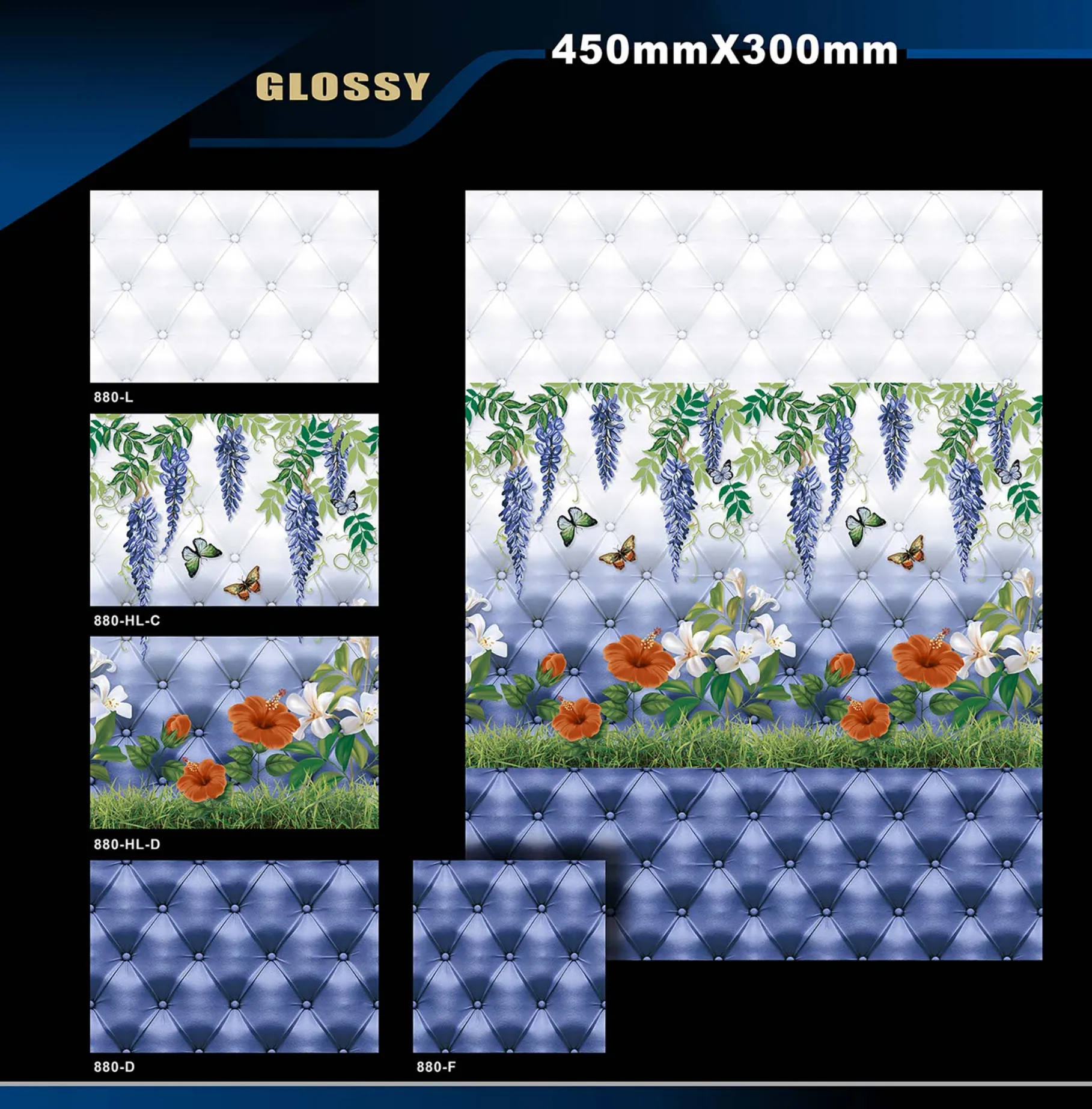 12 X 18 Glossy 829 To 898 - Design 61 - 300x450mm Glossy