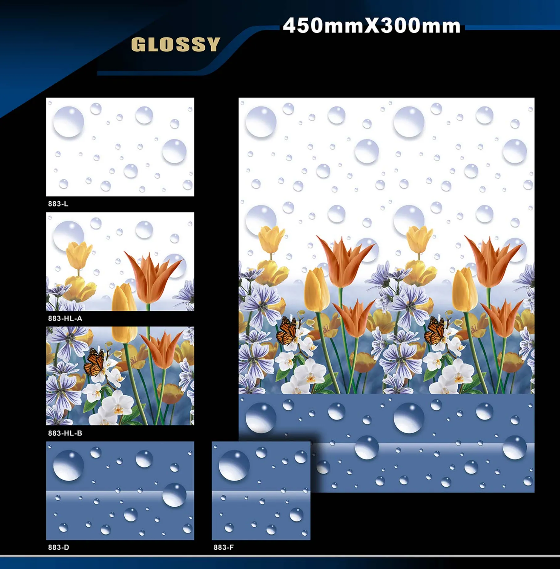 12 X 18 Glossy 829 To 898 - Design 62 - 300x450mm Glossy