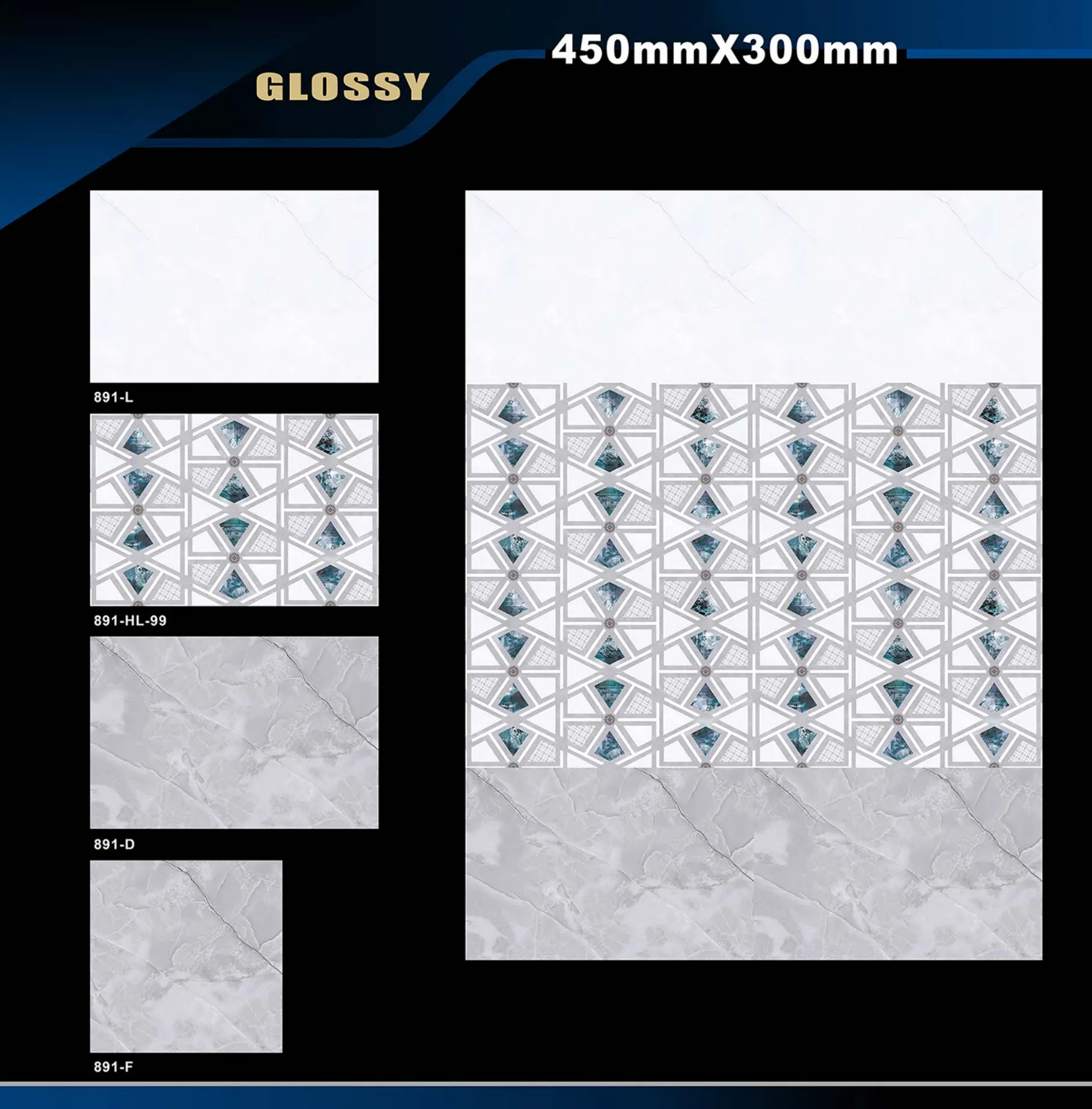 12 X 18 Glossy 829 To 898 - Design 66 - 300x450mm Glossy