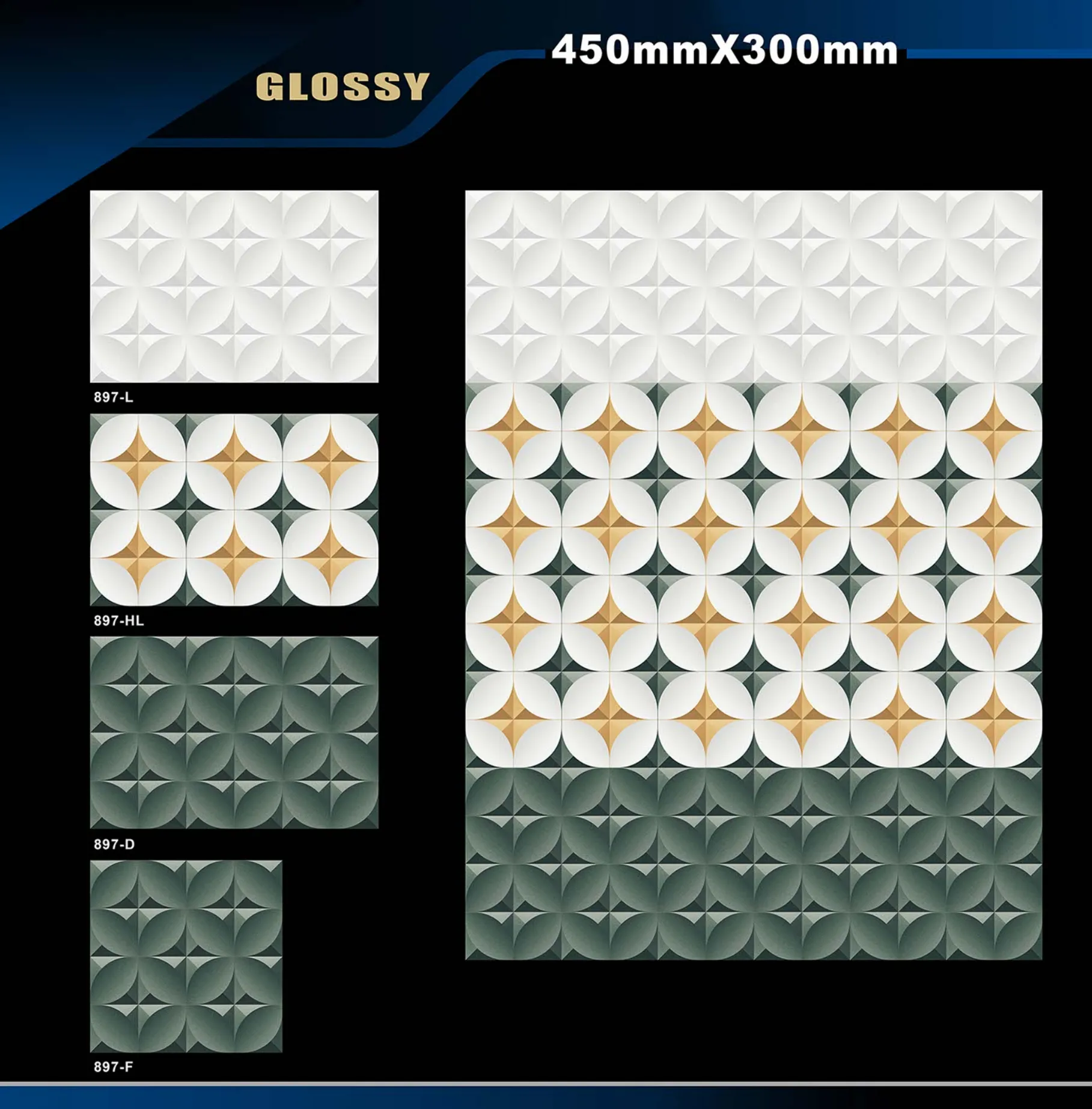 12 X 18 Glossy 829 To 898 - Design 70 - 300x450mm Glossy