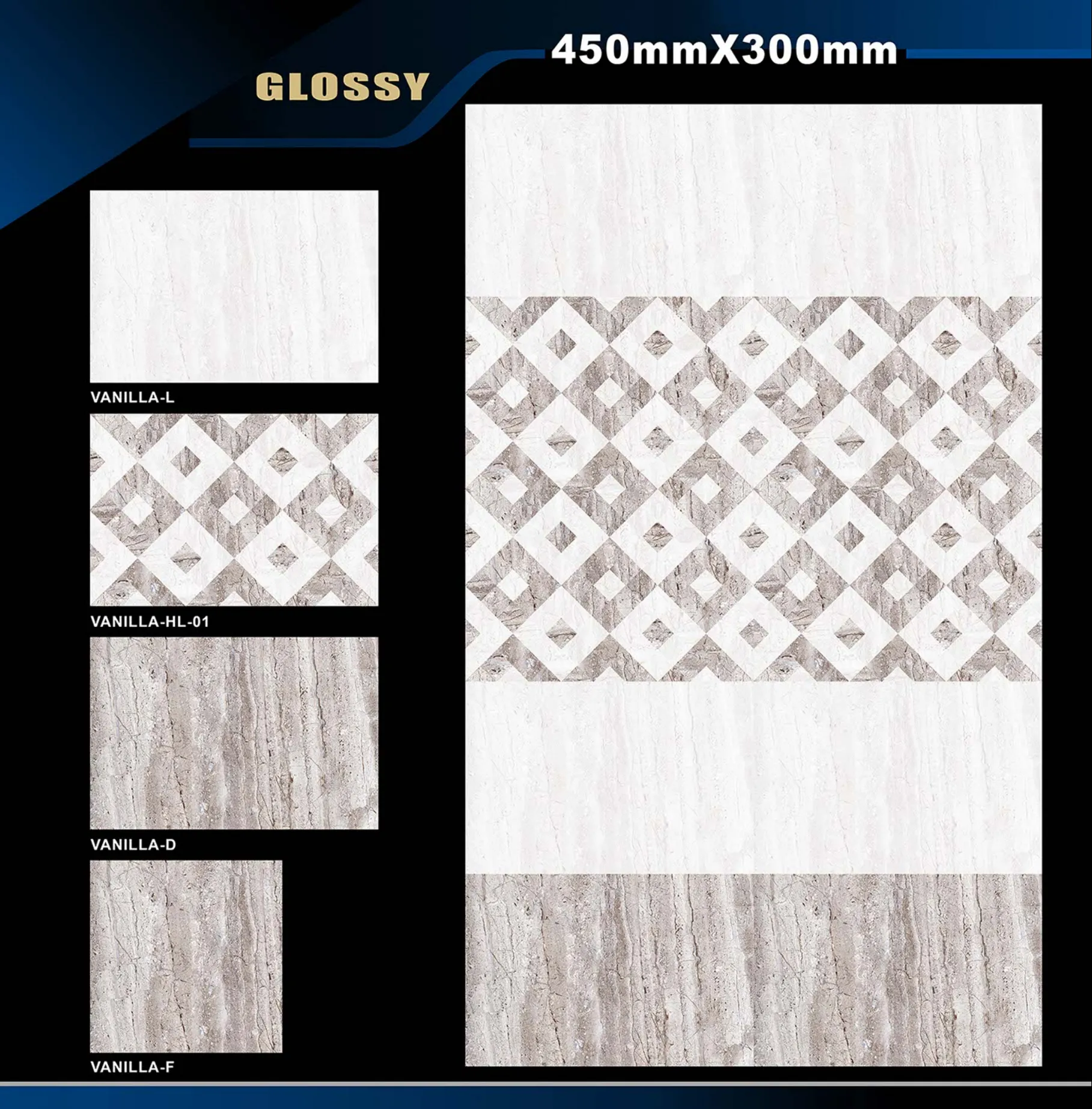 12 X 18 Glossy Rose To Zen - Design 55 - 300x450mm Glossy