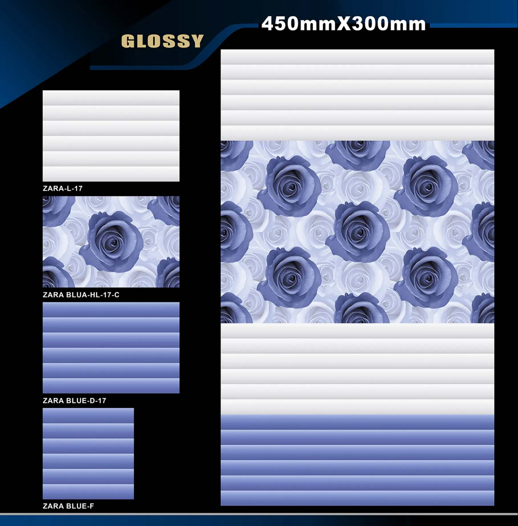 12 X 18 Glossy Rose To Zen - Design 60 - 300x450mm Glossy