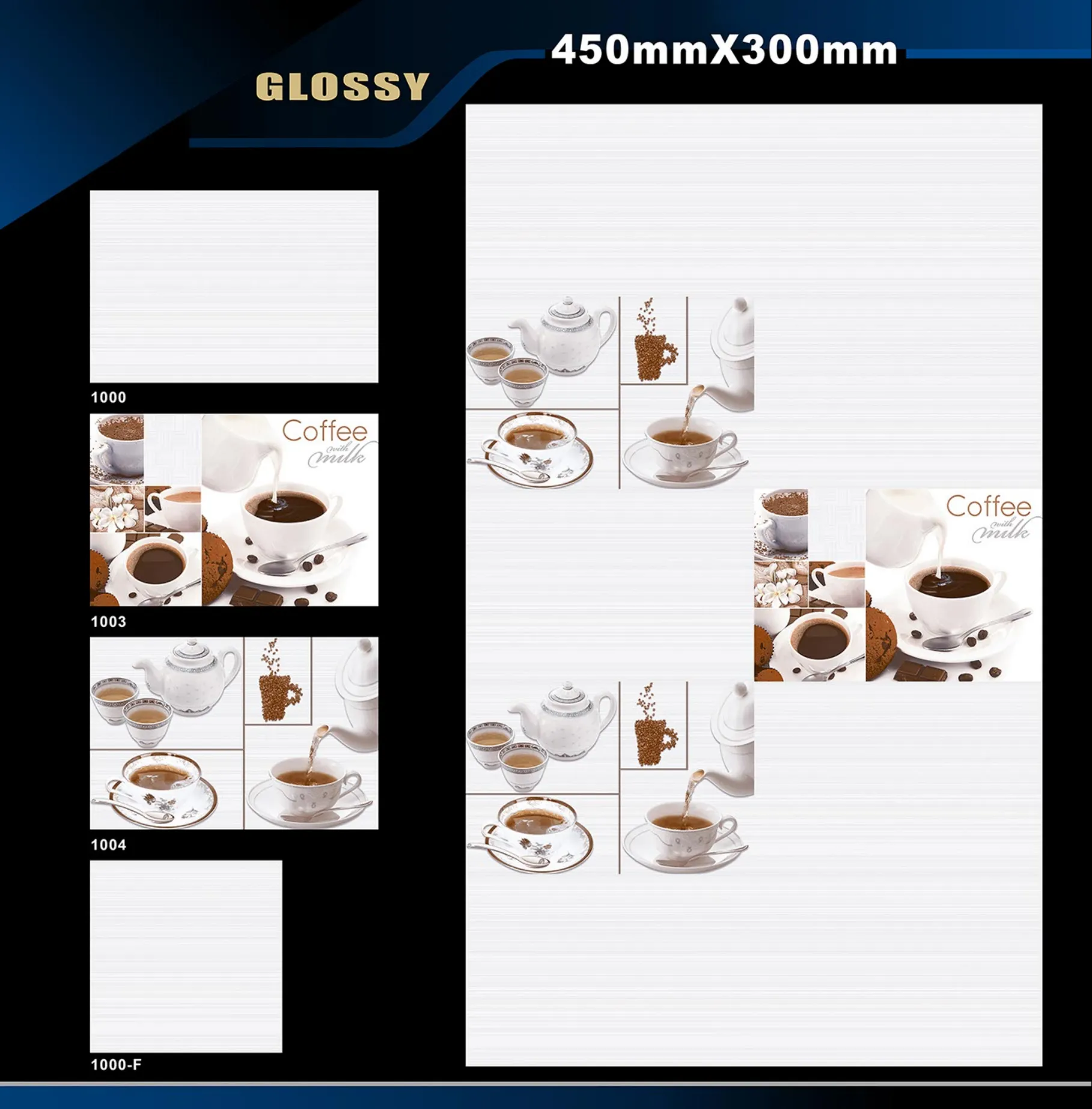 12 X 18 Kitchen 1001 To 24000 - Design 1 - 300x450mm Glossy