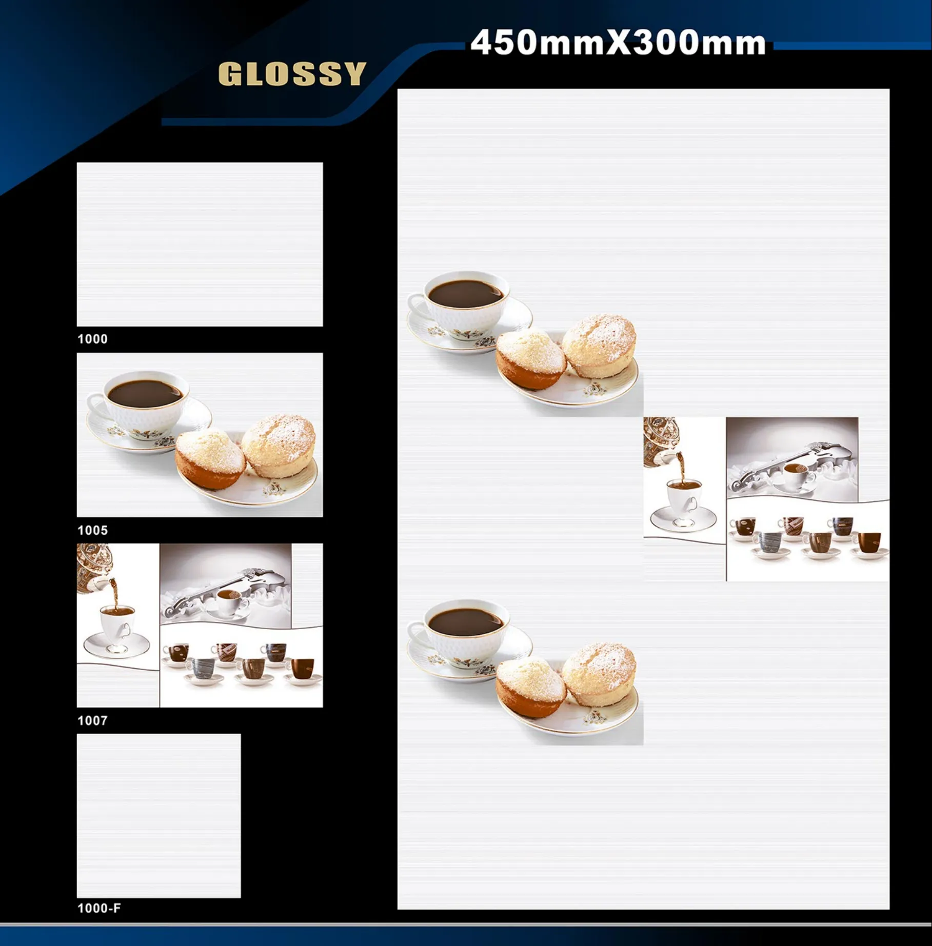 12 X 18 Kitchen 1001 To 24000 - Design 2 - 300x450mm Glossy