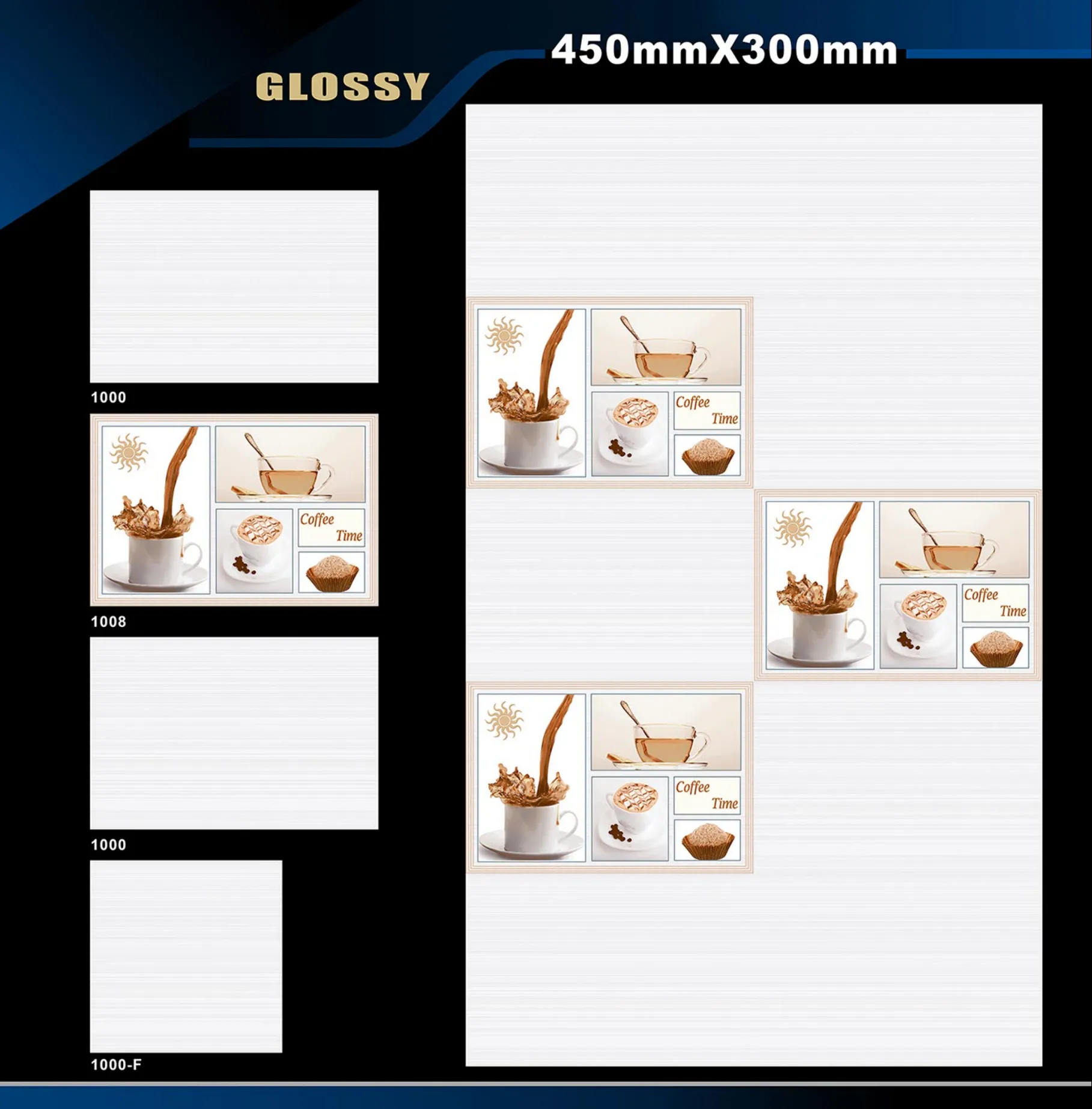 12 X 18 Kitchen 1001 To 24000 - Design 3 - 300x450mm Glossy
