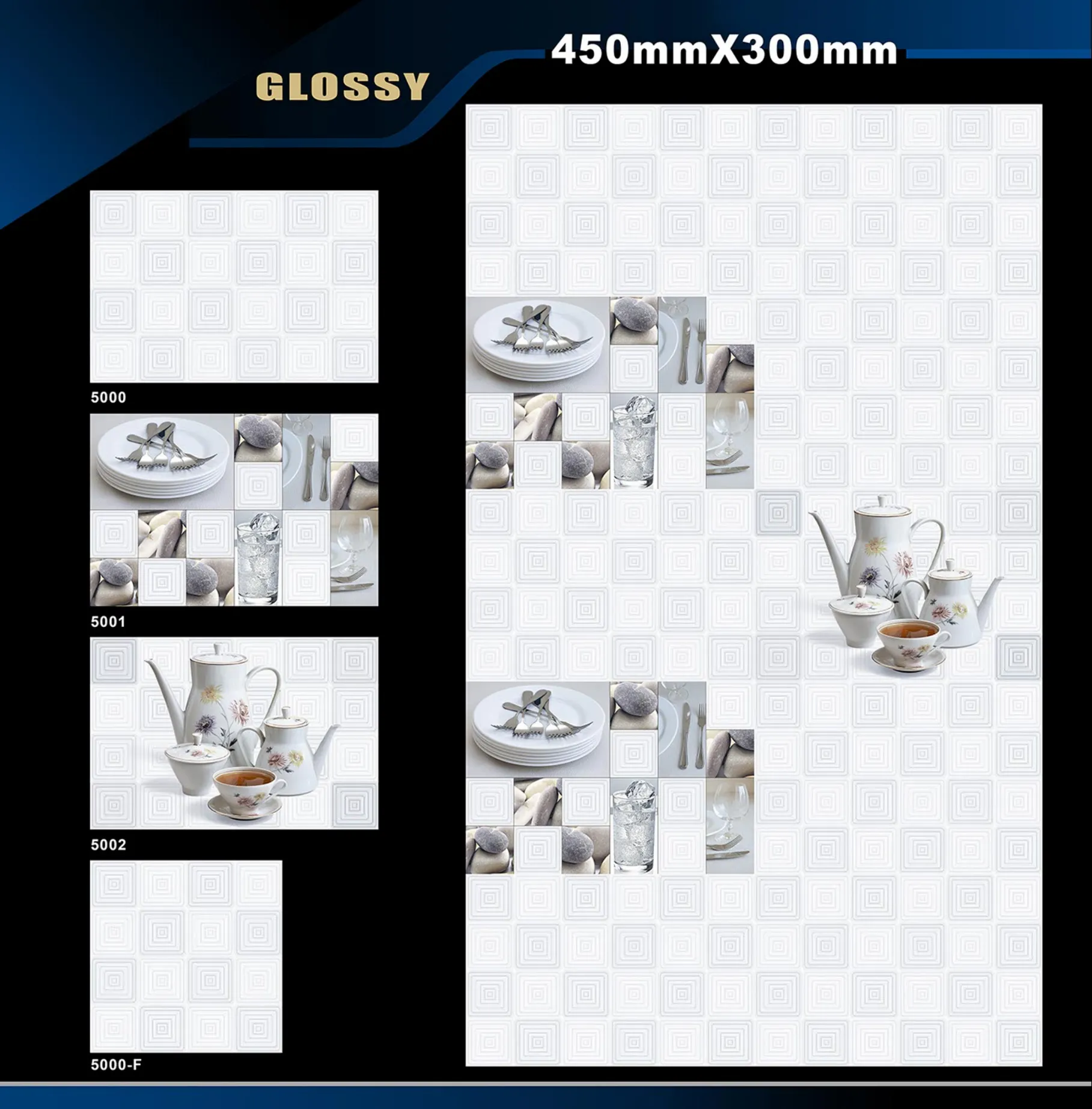 12 X 18 Kitchen 1001 To 24000 - Design 15 - 300x450mm Glossy