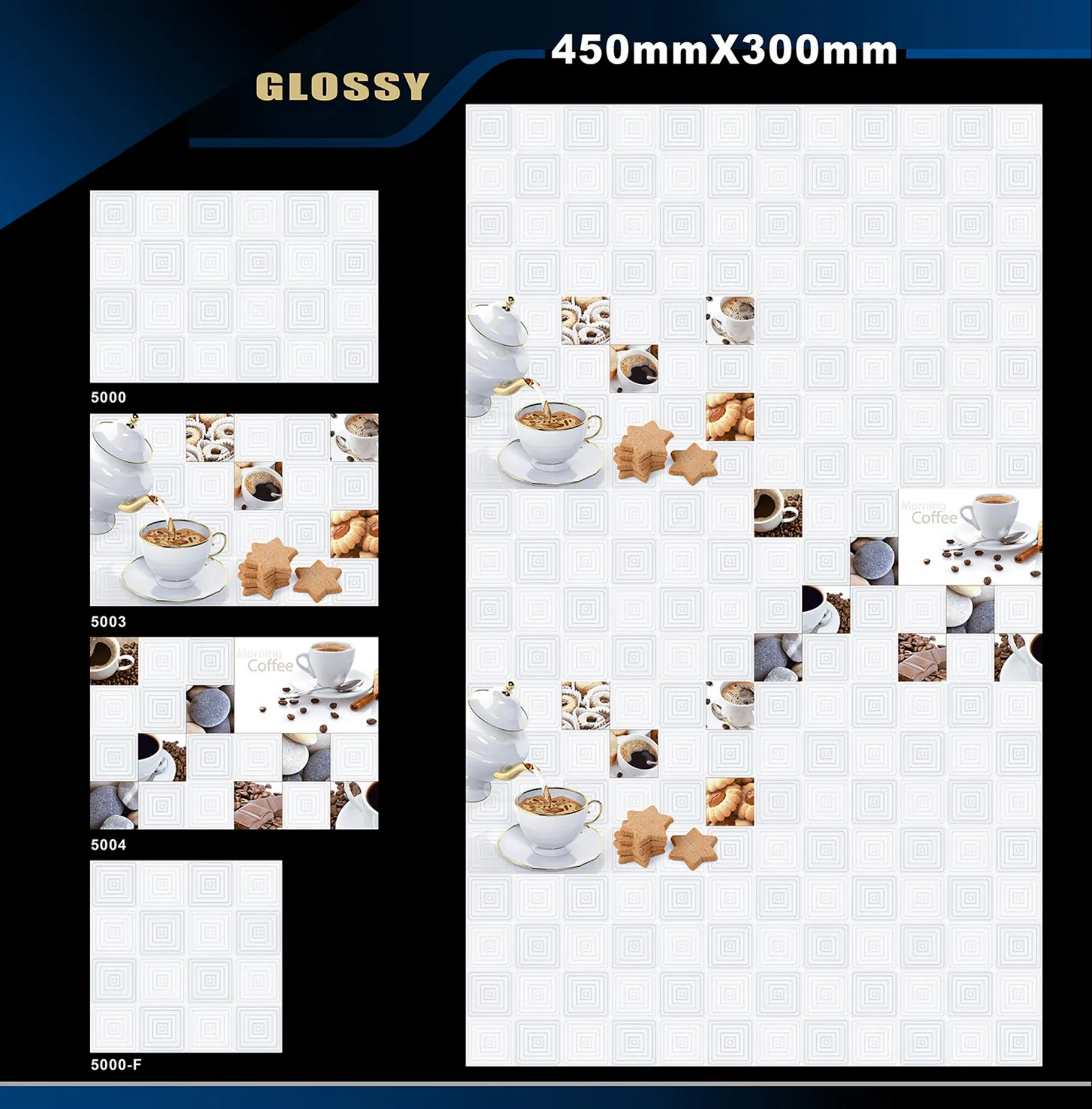 12 X 18 Kitchen 1001 To 24000 - Design 16 - 300x450mm Glossy