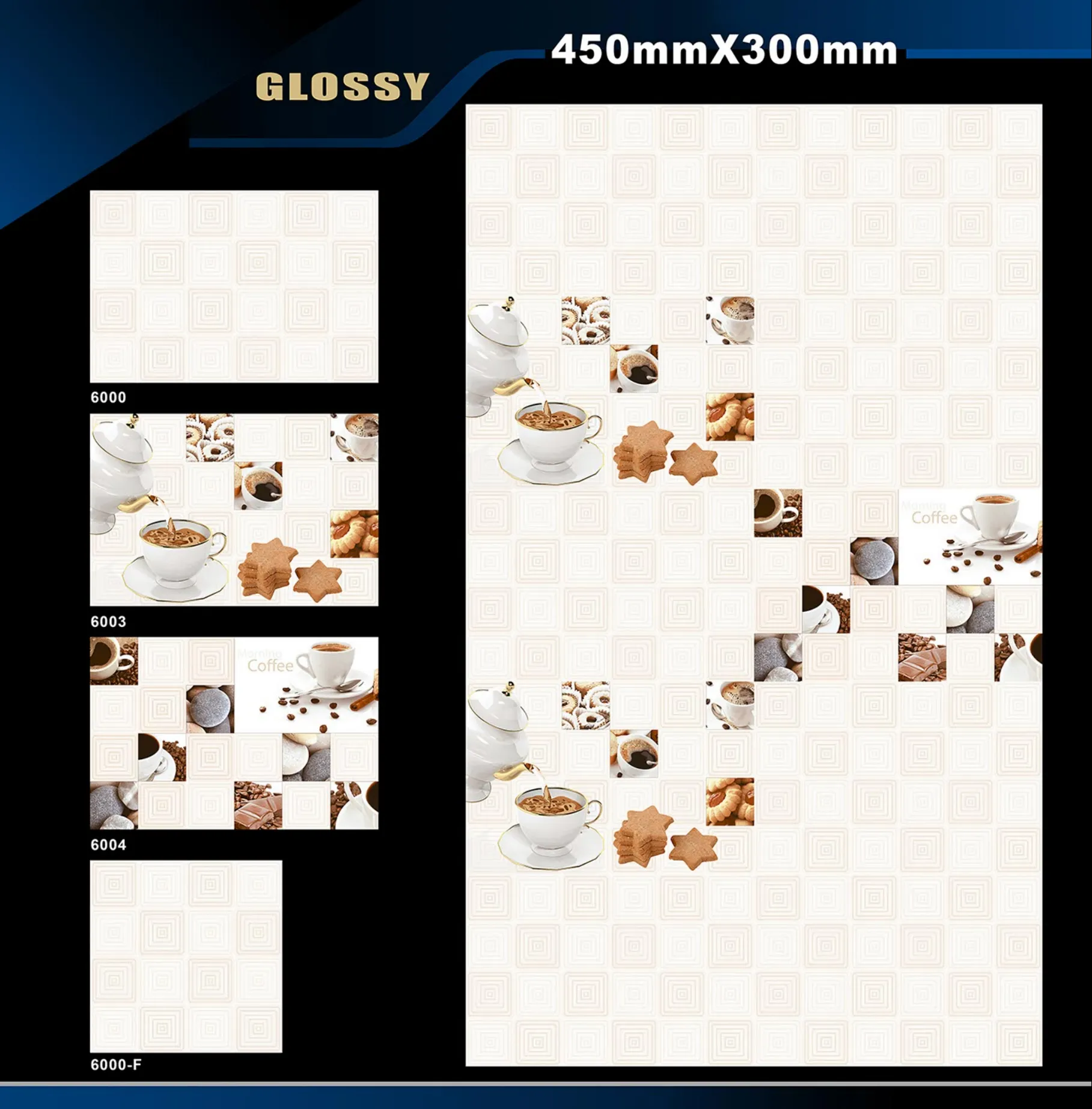 12 X 18 Kitchen 1001 To 24000 - Design 19 - 300x450mm Glossy