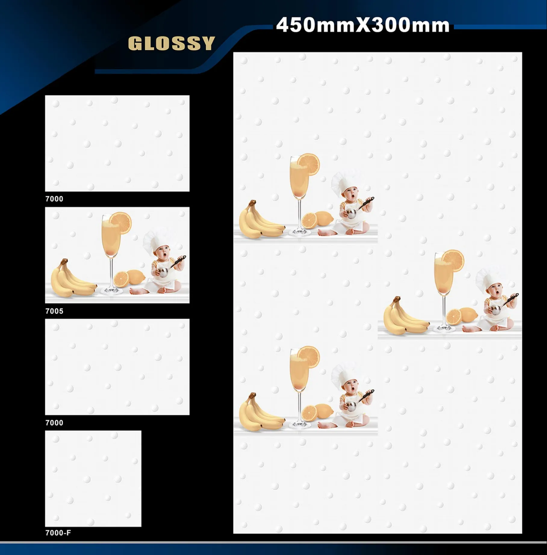 12 X 18 Kitchen 1001 To 24000 - Design 23 - 300x450mm Glossy