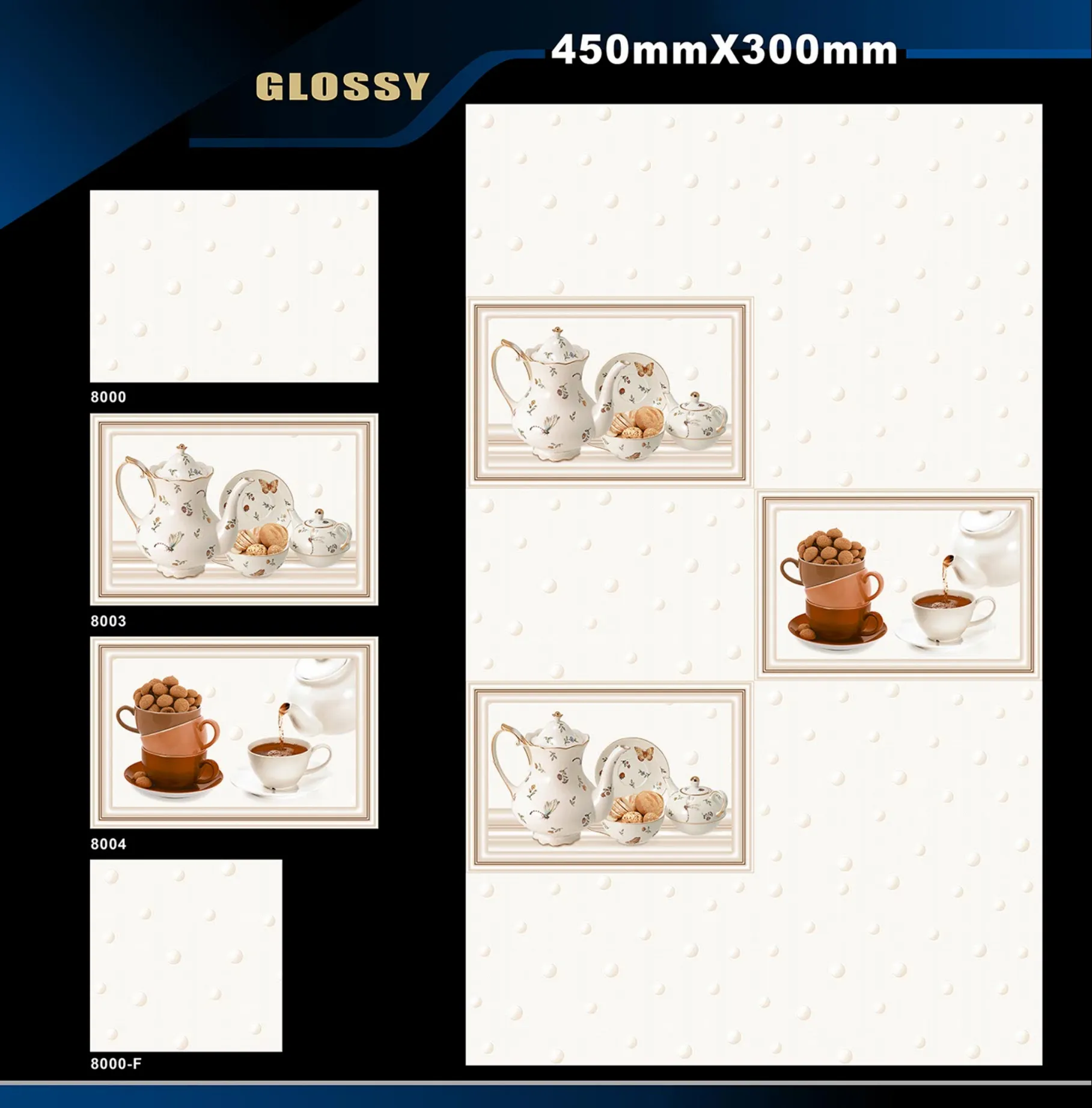 12 X 18 Kitchen 1001 To 24000 - Design 25 - 300x450mm Glossy