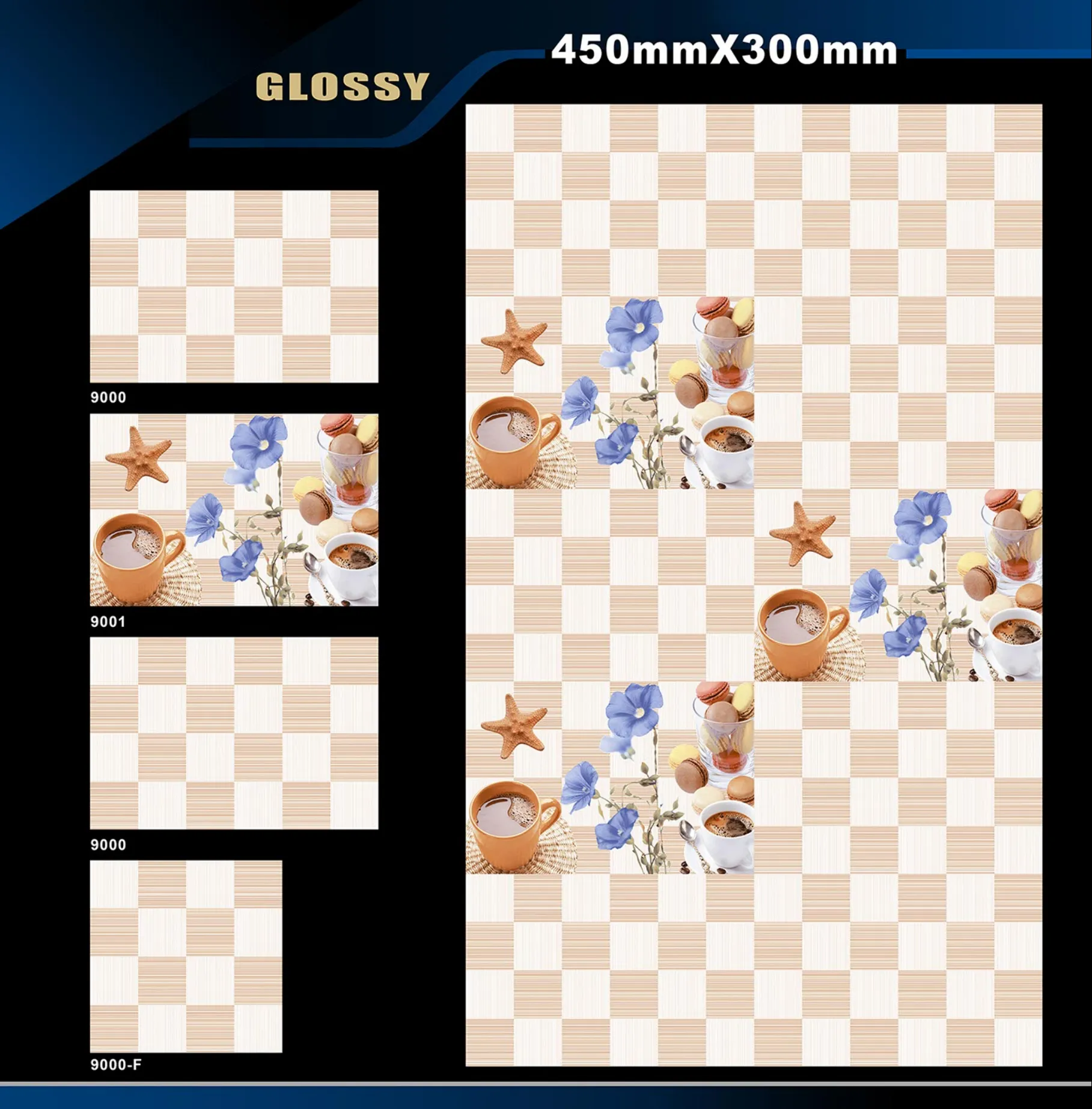 12 X 18 Kitchen 1001 To 24000 - Design 27 - 300x450mm Glossy