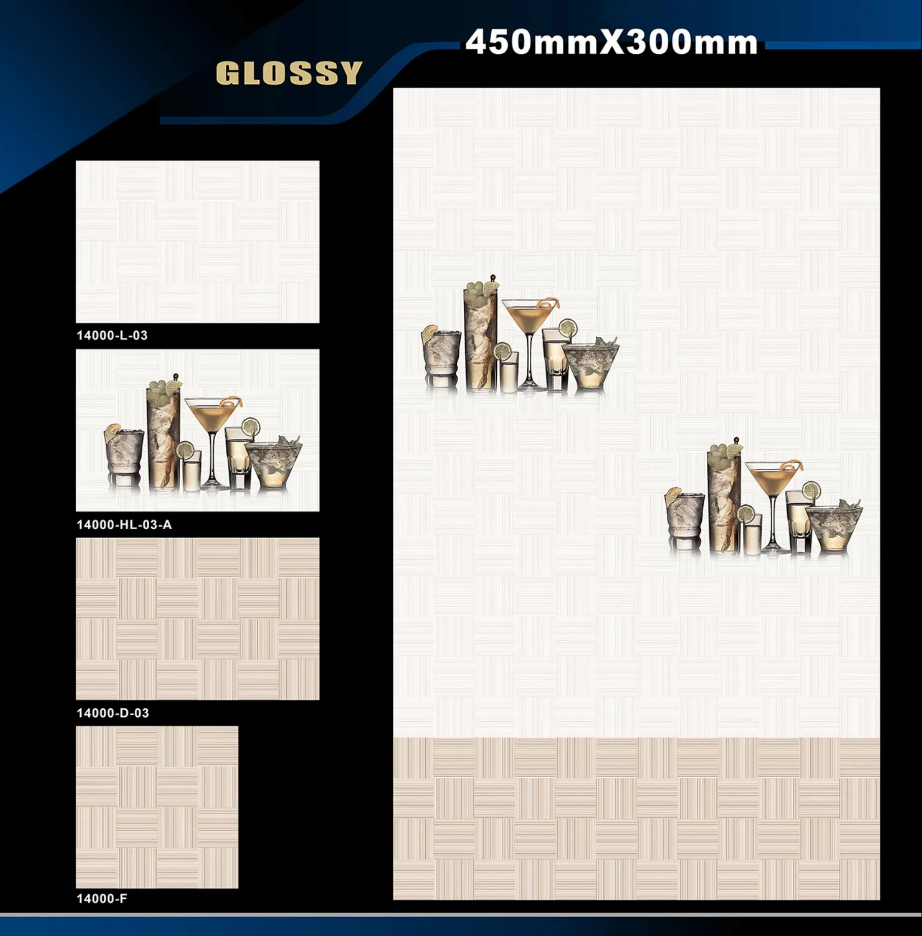12 X 18 Kitchen 1001 To 24000 - Design 31 - 300x450mm Glossy