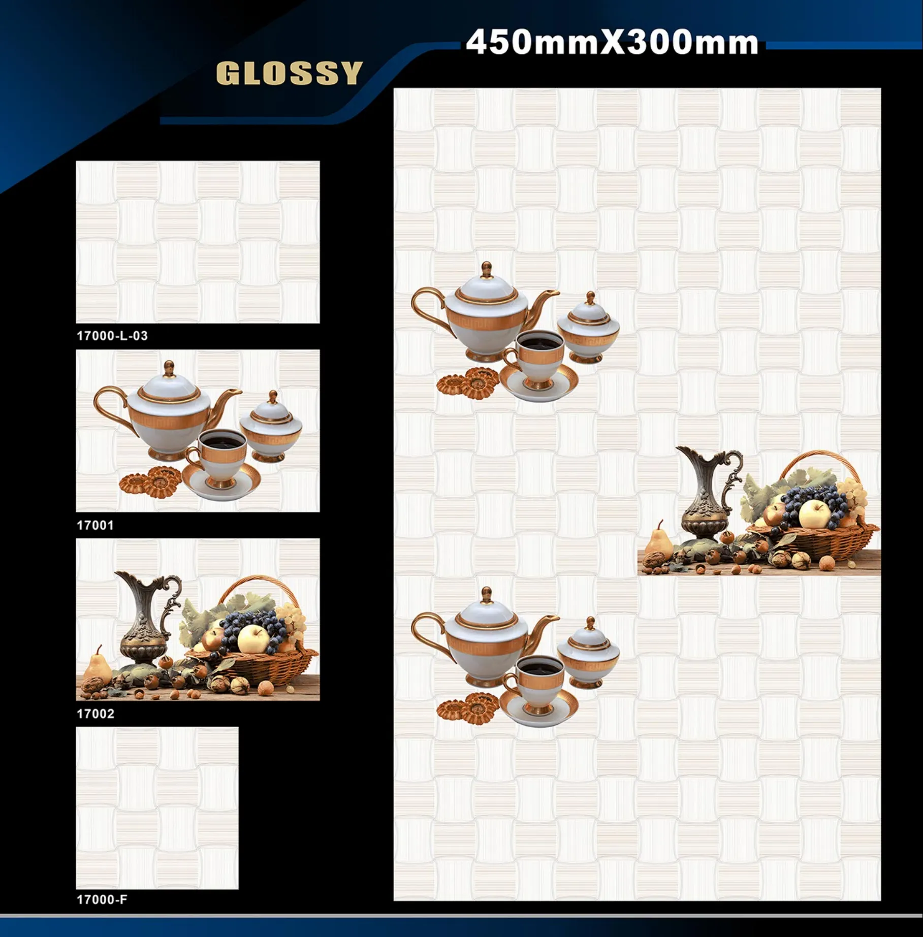 12 X 18 Kitchen 1001 To 24000 - Design 34 - 300x450mm Glossy