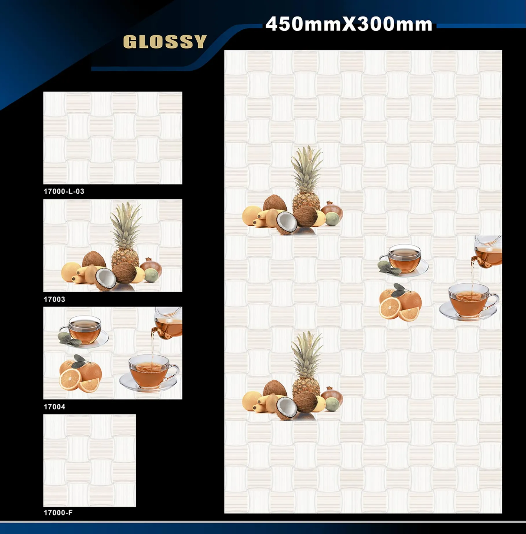 12 X 18 Kitchen 1001 To 24000 - Design 35 - 300x450mm Glossy
