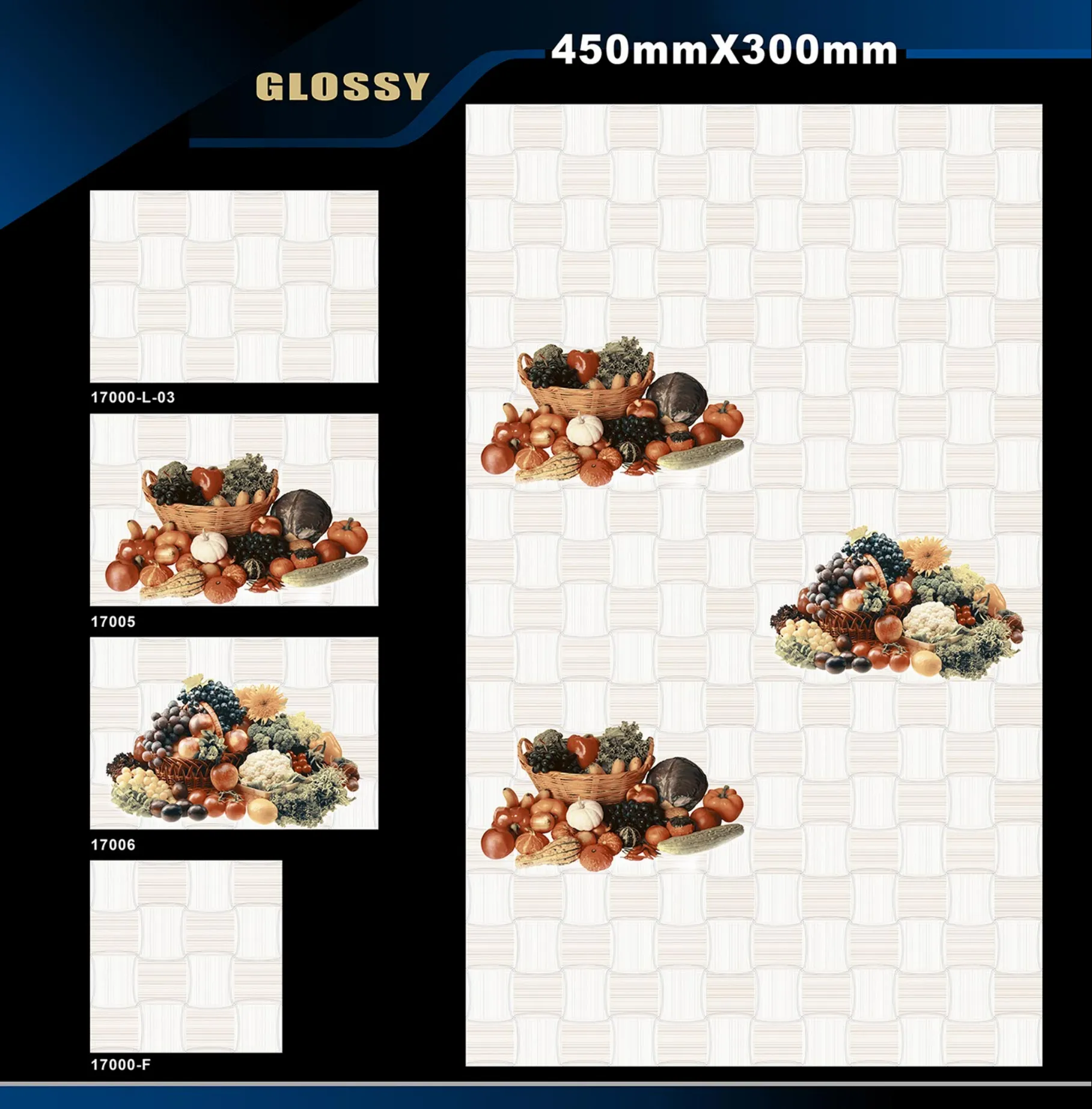 12 X 18 Kitchen 1001 To 24000 - Design 36 - 300x450mm Glossy
